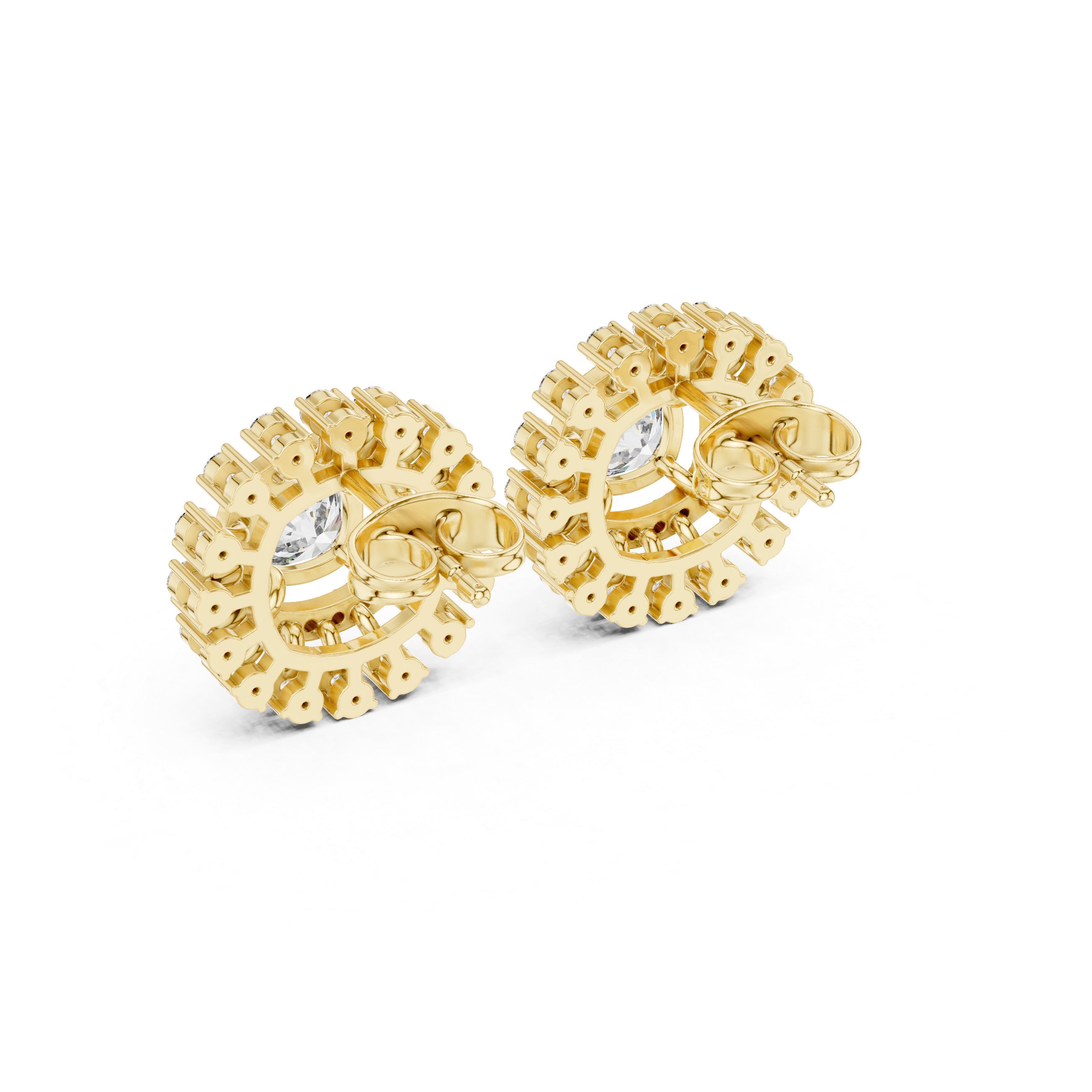 2.02ct Natural Diamond Stud Earrings – Dual Shape Cushion & Round H/VS2