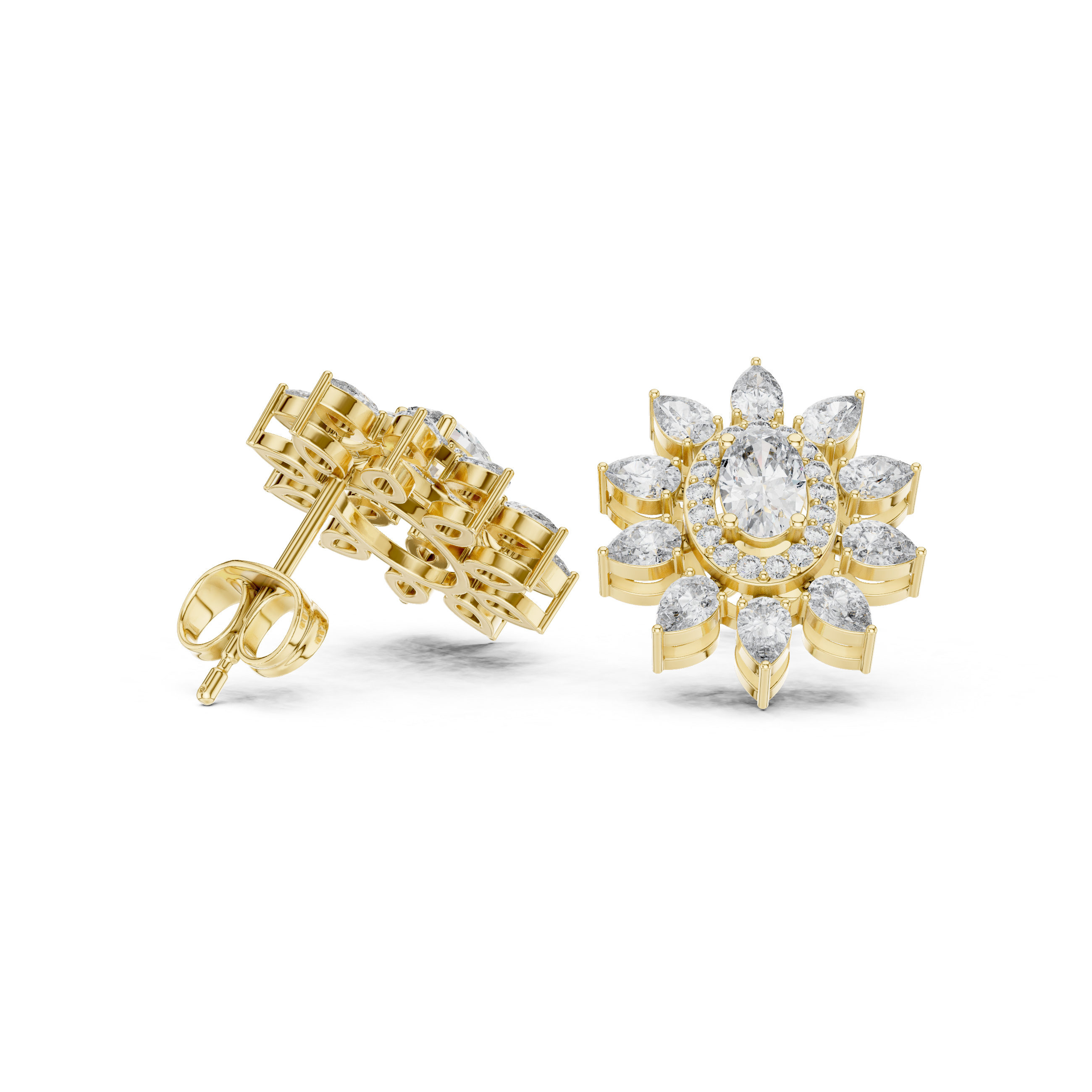 1.5 Carat Natural Diamond Multi-Shape Stud Earrings – H Color, VS1 Clarity