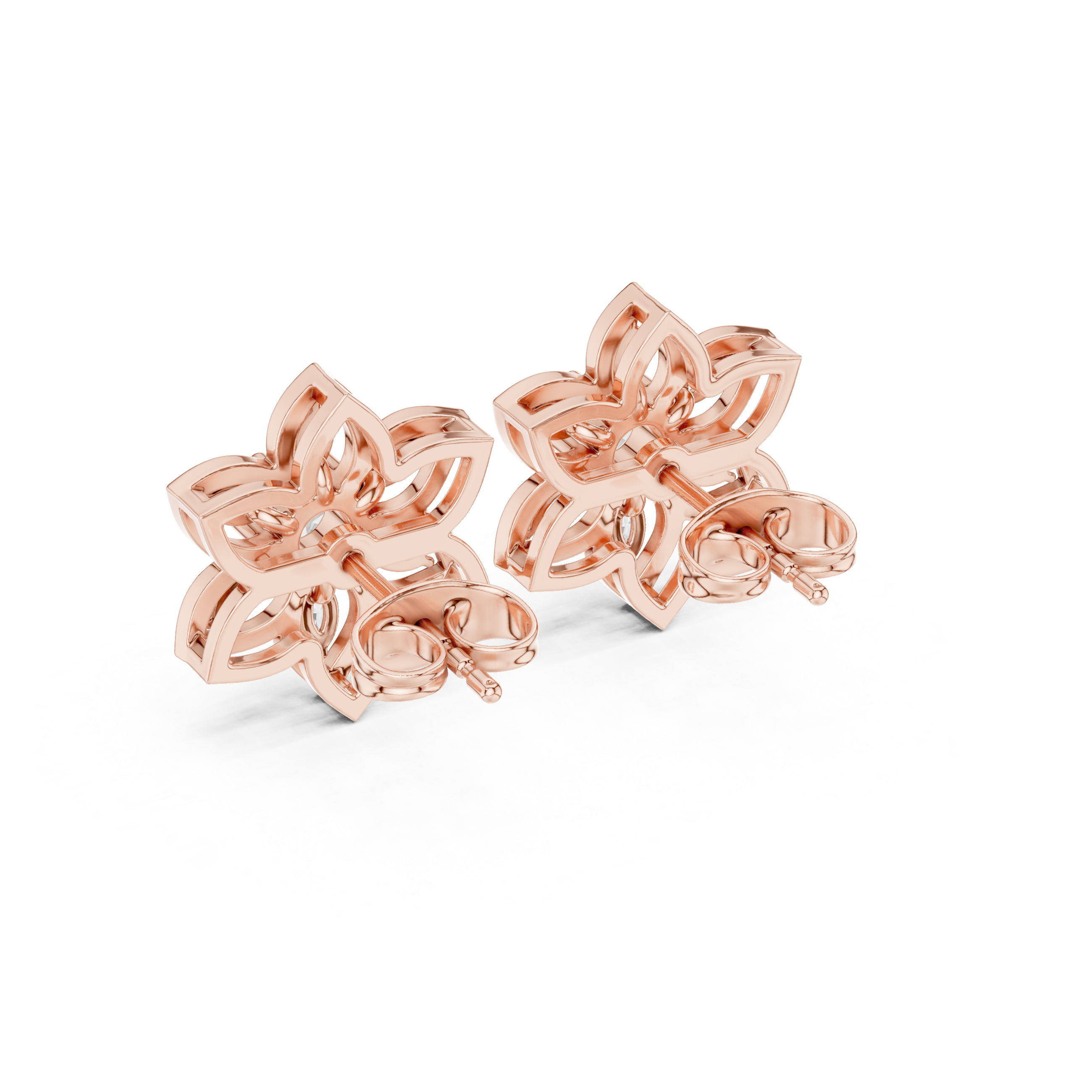 0.66ct EF/VS Marquise & Round Natural Diamond Stud Earrings