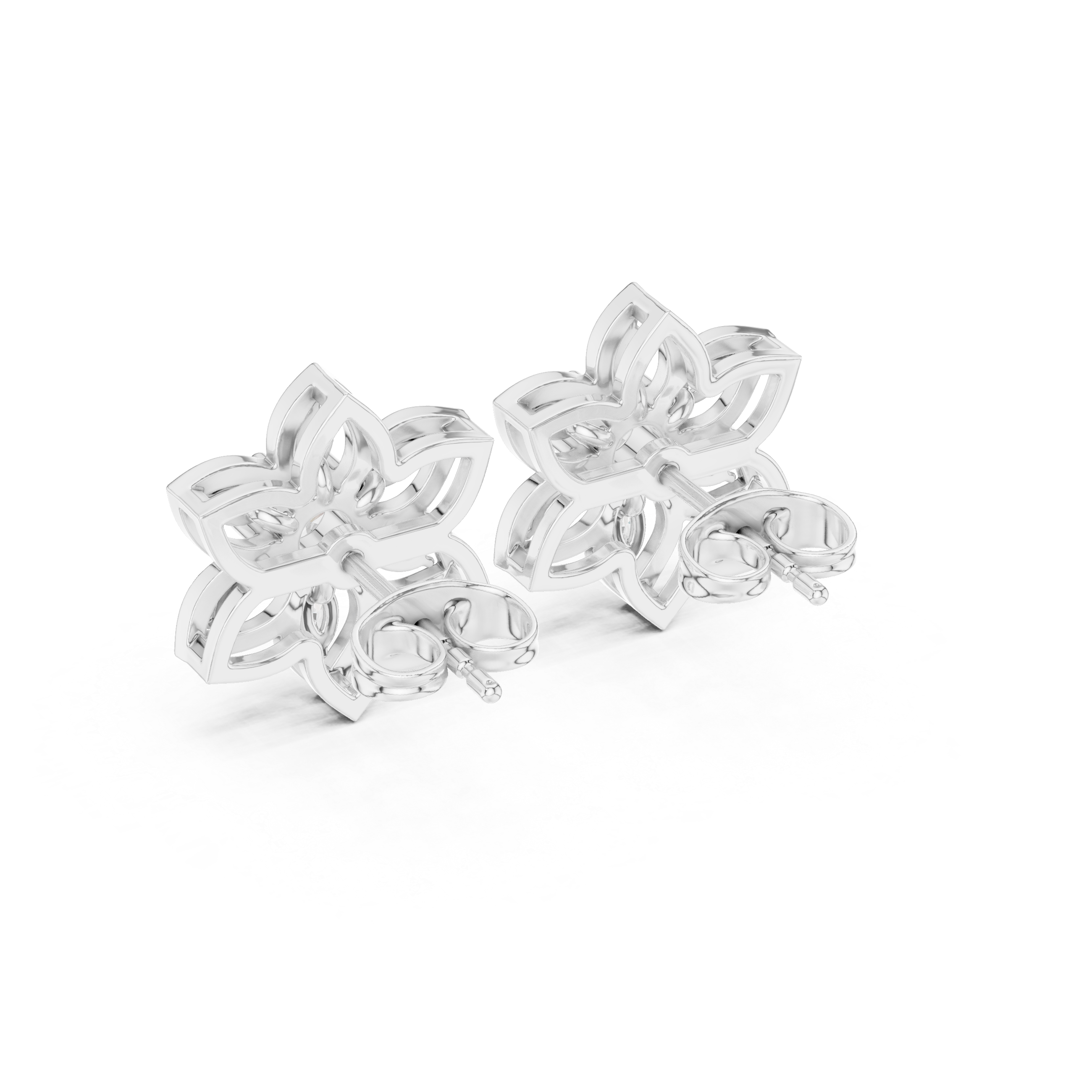 0.66ct EF/VS Marquise & Round Natural Diamond Stud Earrings