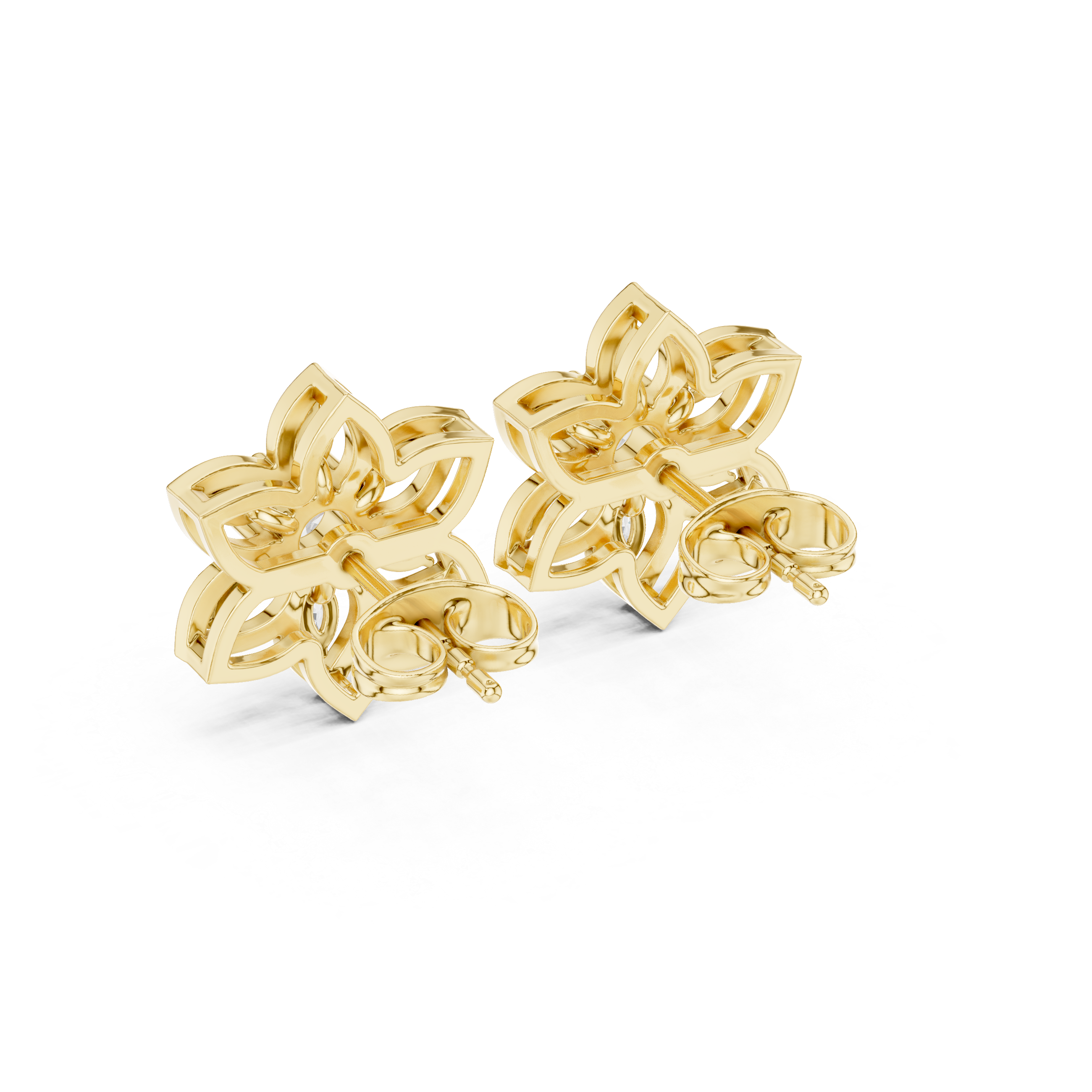 0.66ct EF/VS Marquise & Round Natural Diamond Stud Earrings