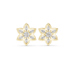 0.66ct EF/VS Marquise & Round Natural Diamond Stud Earrings
