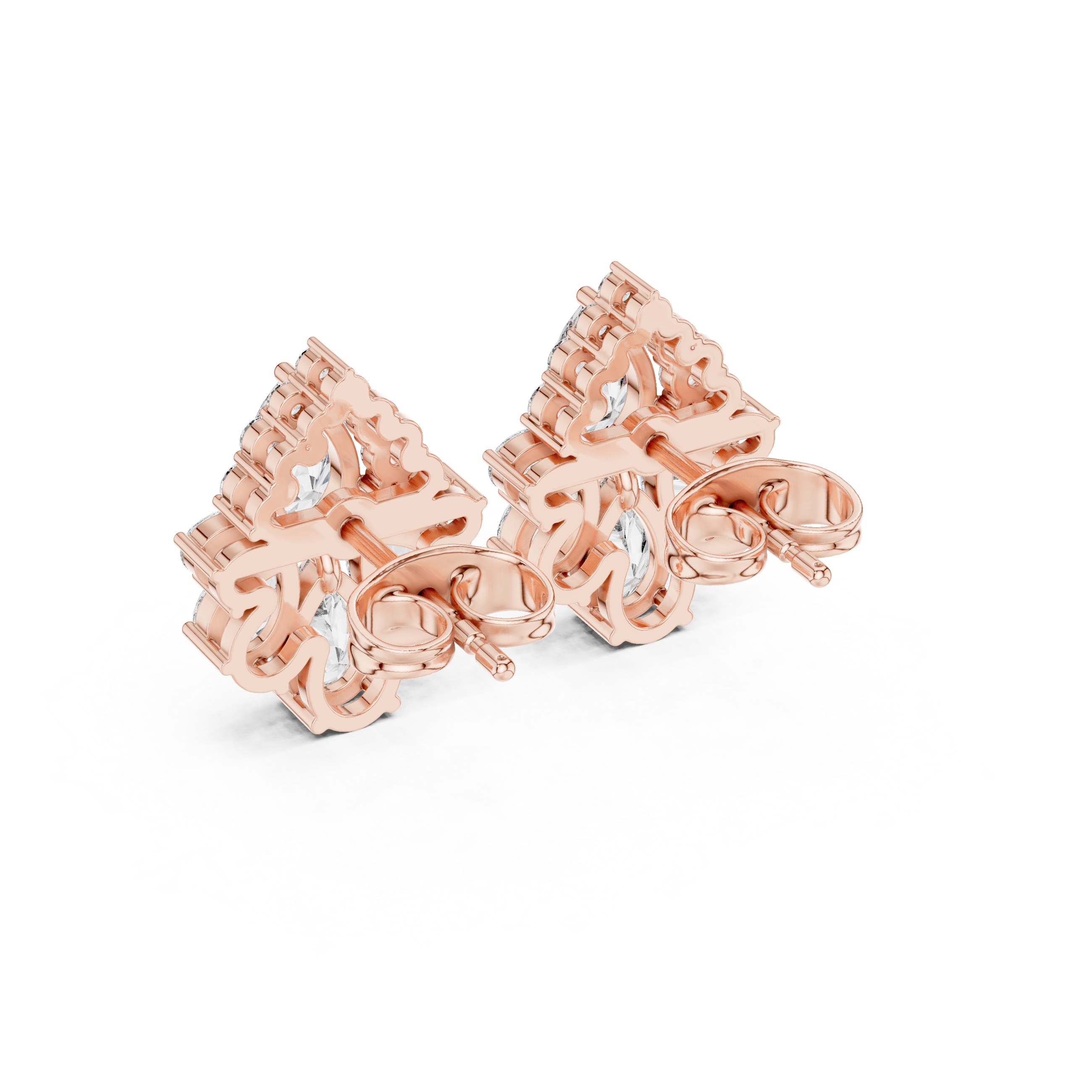 Elegant 1.97ct H/VS2 Natural Diamond Studs – Pear & Round Cut