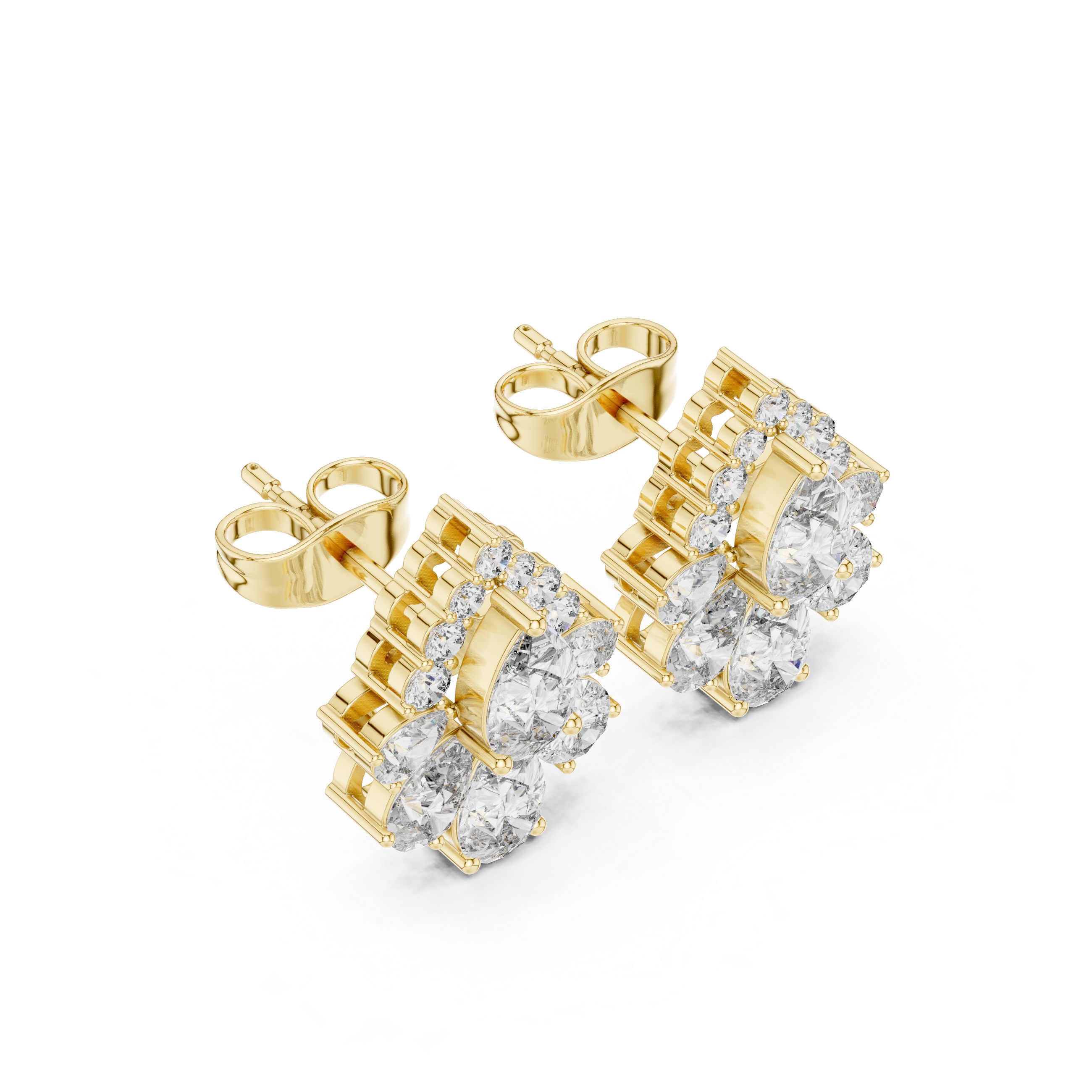 Elegant 1.97ct H/VS2 Natural Diamond Studs – Pear & Round Cut