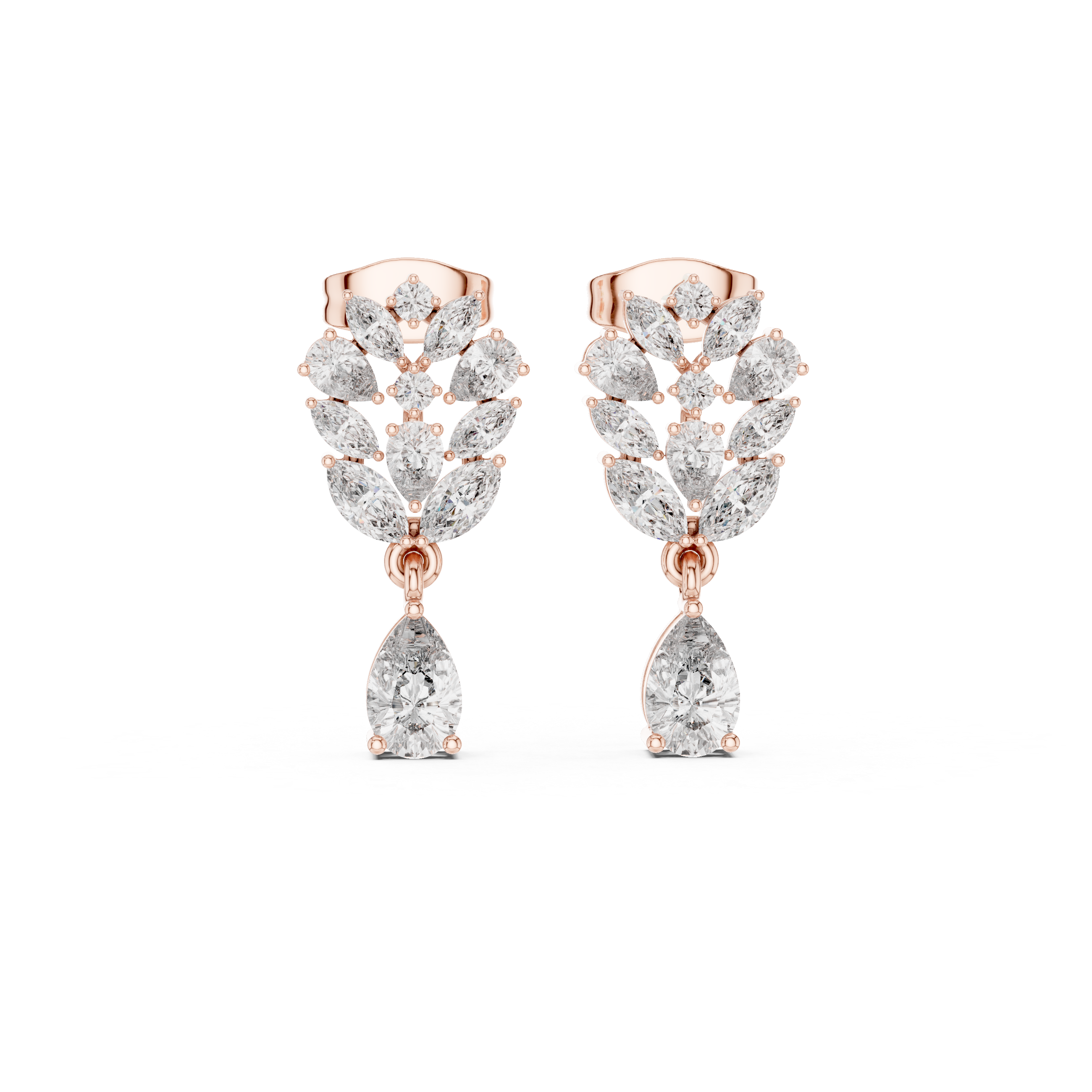 Elegant 1.88ct H/VS2 Natural Diamond Drop Earrings – Multi-Shape Design