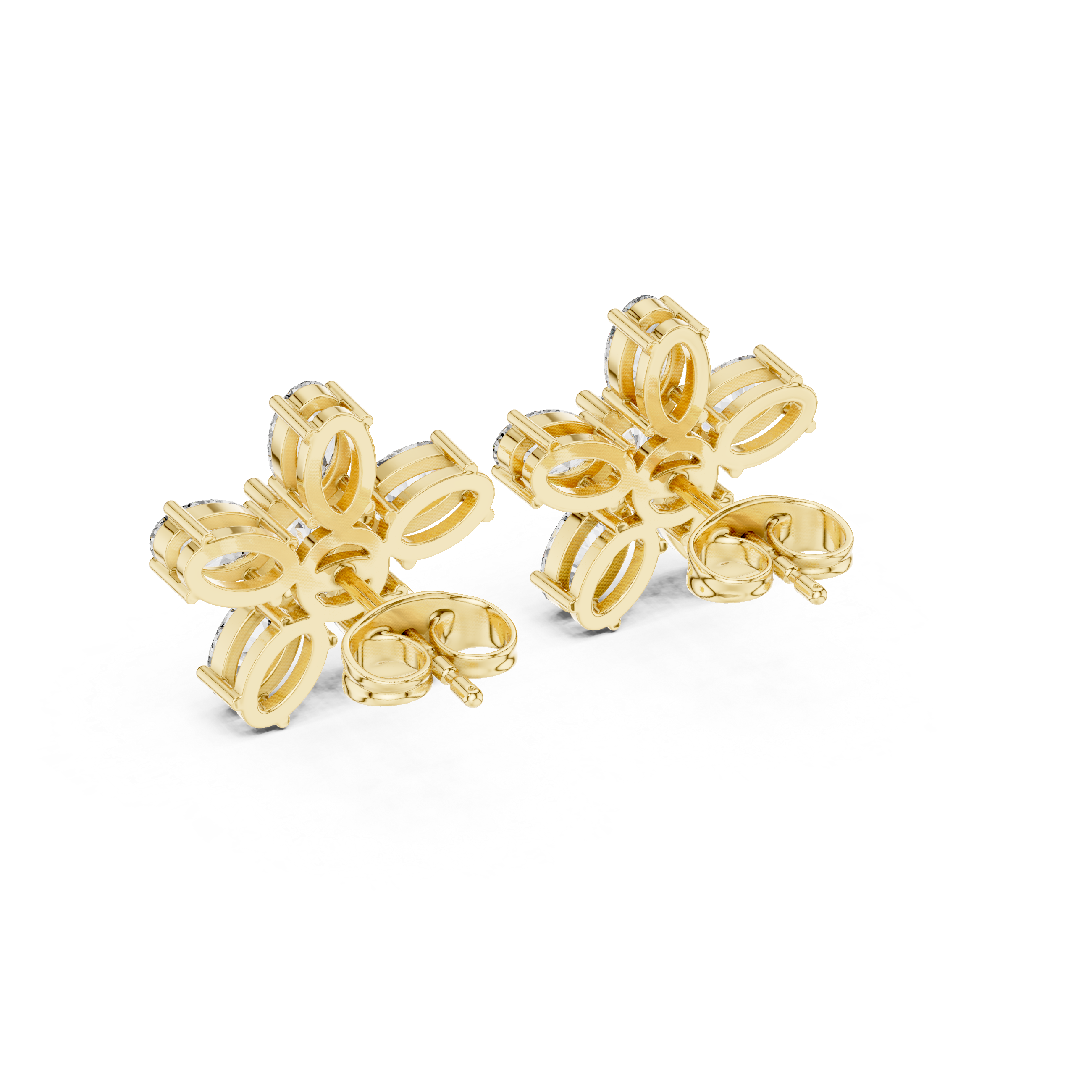 Oval & Round 2.31ct Natural Diamond Stud Earrings – I Color, VS1 Clarity