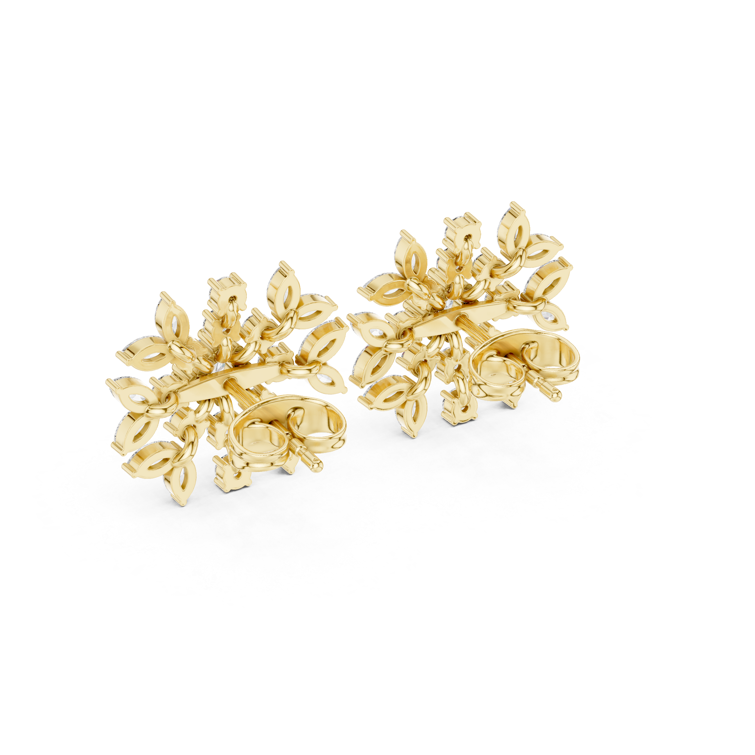 1.15ct Natural Diamond Stud Earrings – Dual Cut Marquise & Round GH/VS