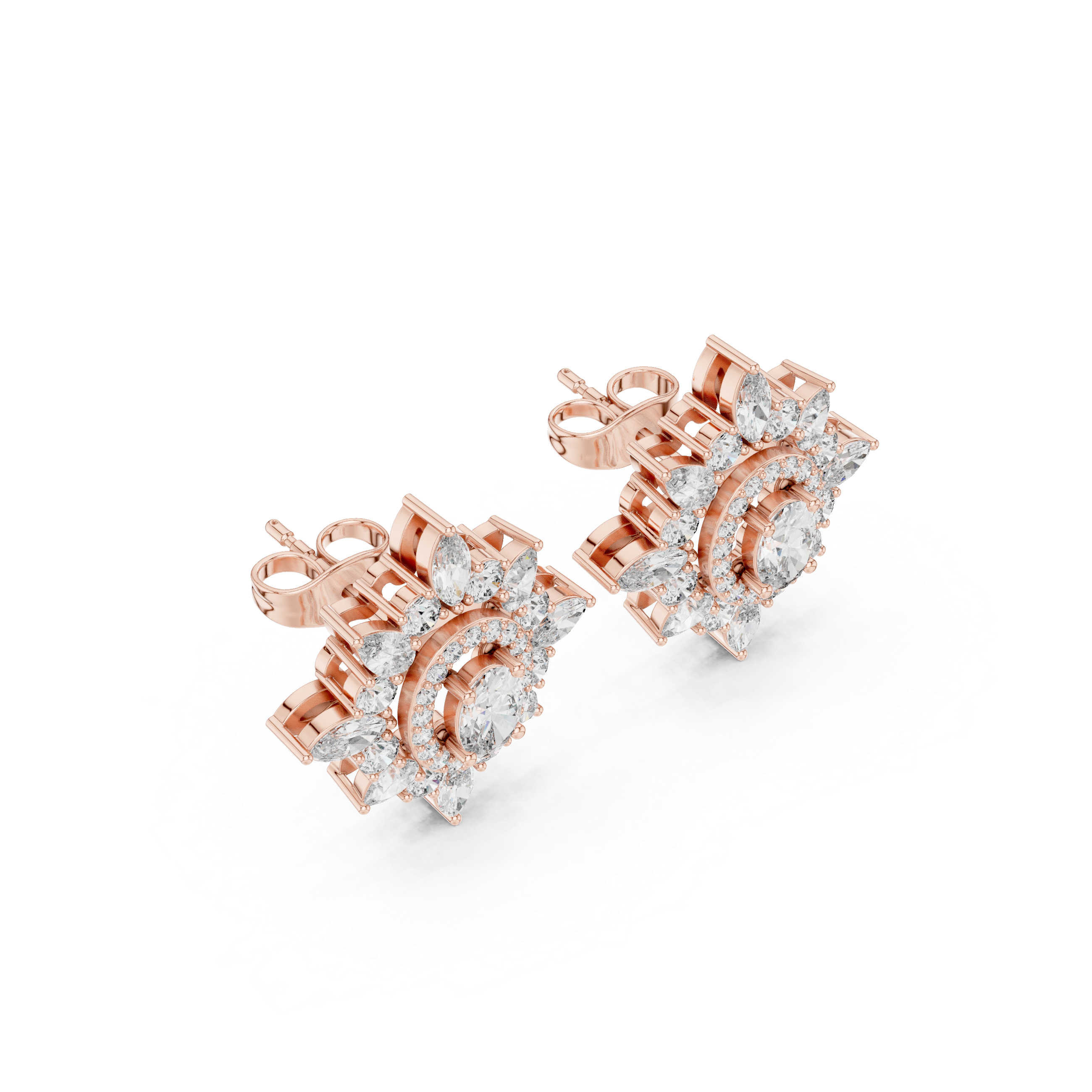 1.94ct Natural Diamond Stud Earrings – Multi-Shape Design, J/VS1 Quality