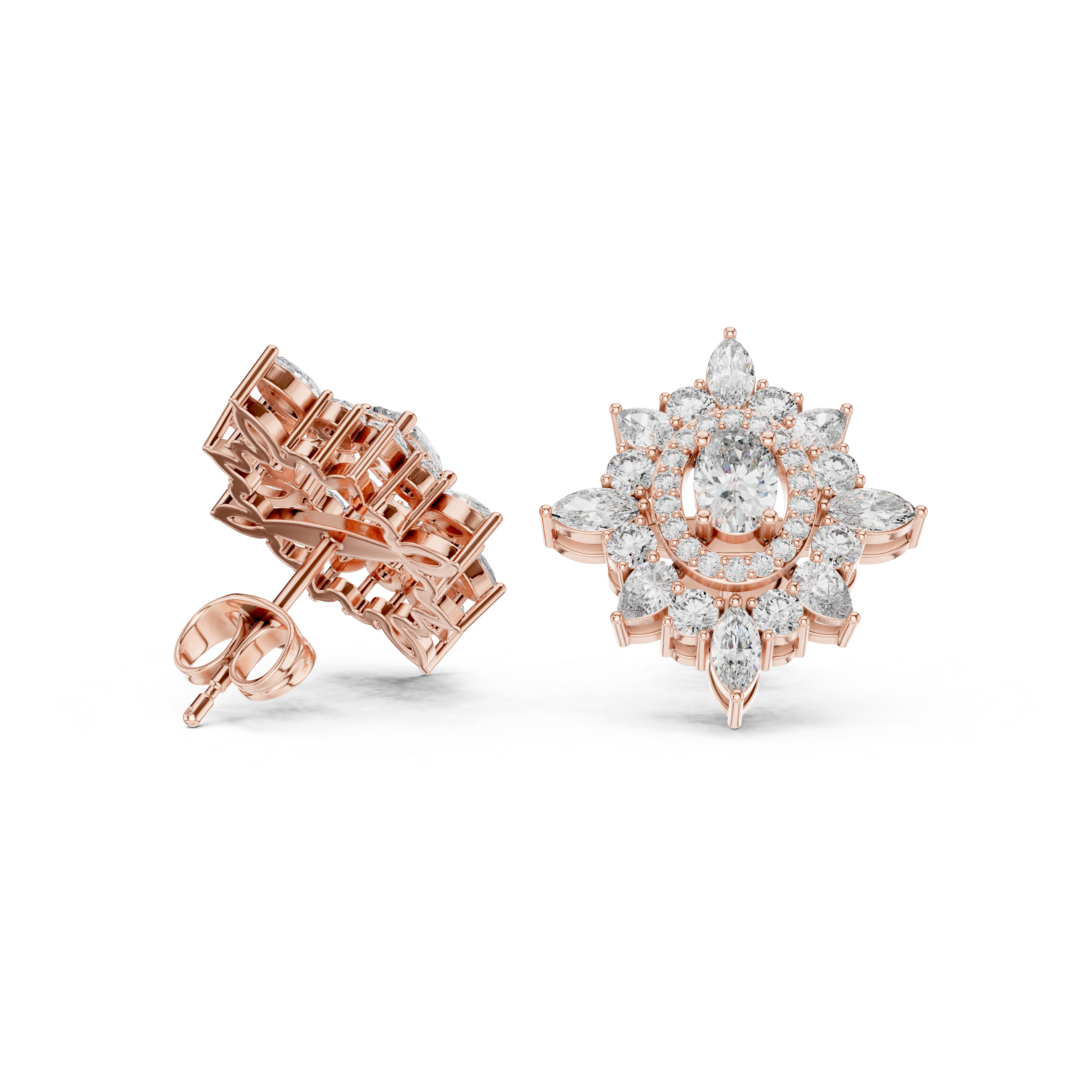 1.94ct Natural Diamond Stud Earrings – Multi-Shape Design, J/VS1 Quality