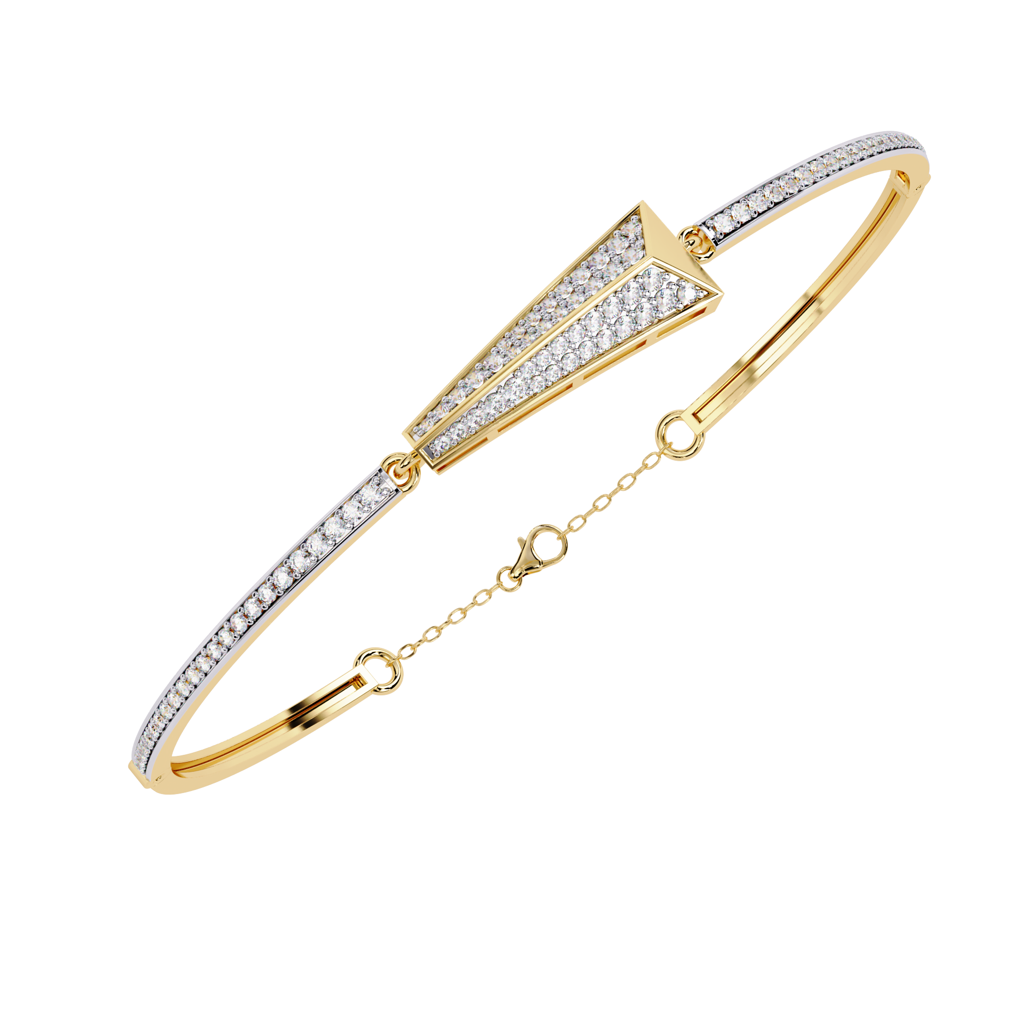 Solitairekart 0.55ct Art Deco Natural Diamond Arrow Bracelet-HI Color, VS-SI Clarity