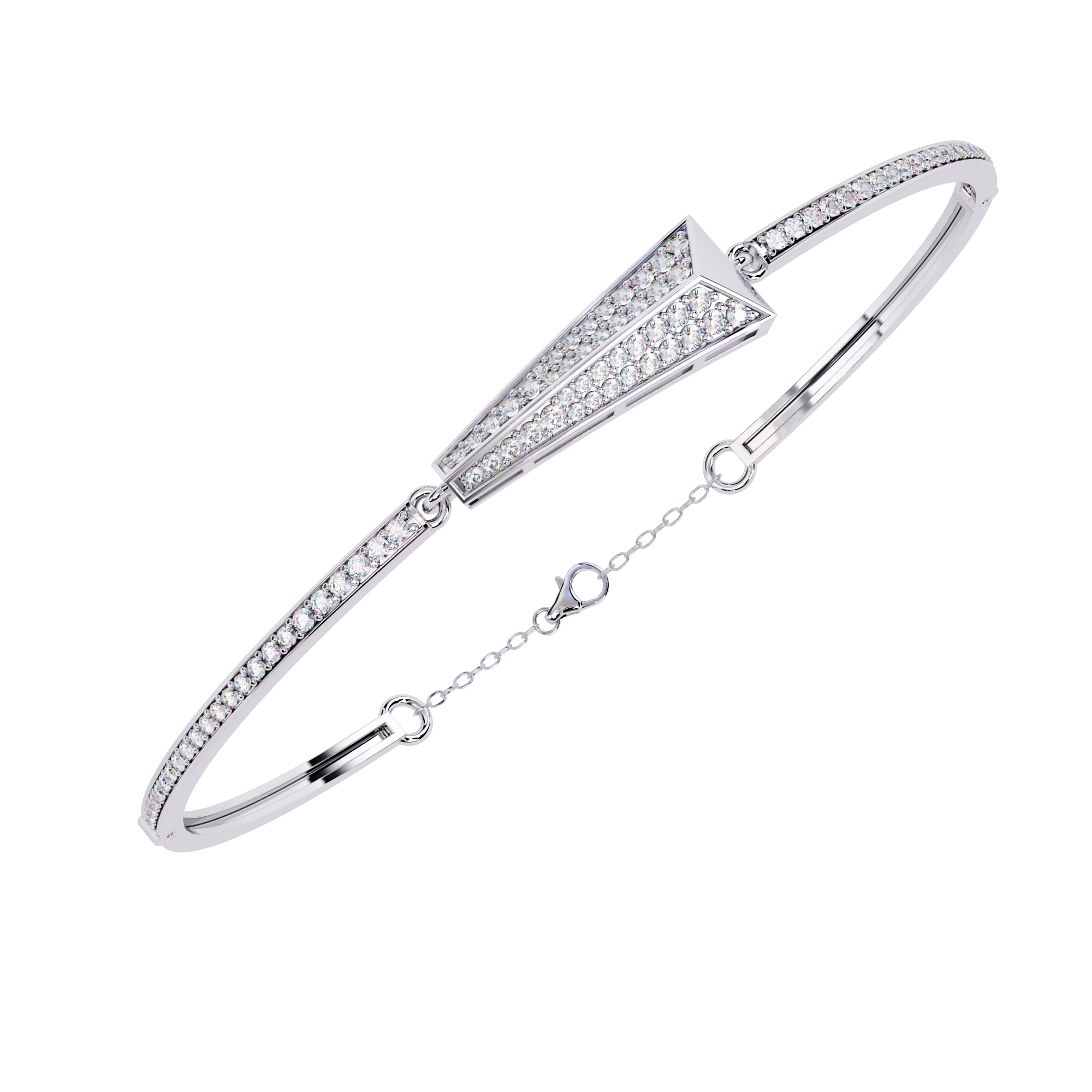 Solitairekart 0.55ct Art Deco Natural Diamond Arrow Bracelet-HI Color, VS-SI Clarity