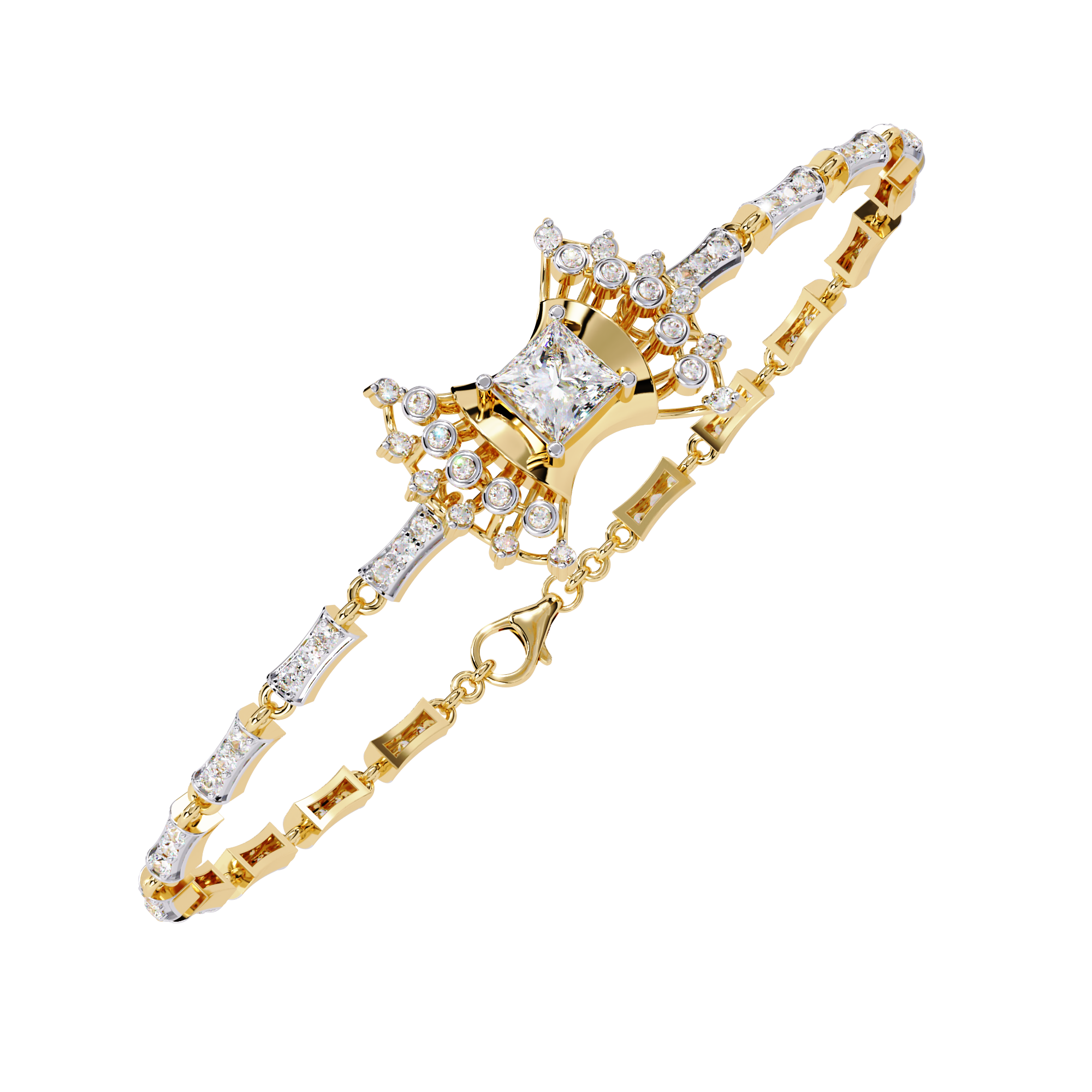 Solitairekart 1.65ct Bow Design Natural Diamond Bracelet-HI Color, VS-SI Clarity