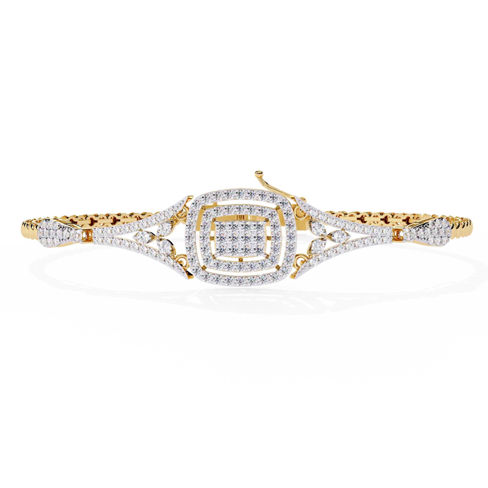 Solitairekart 1.07ctCubic Halo Natural Diamond Bracelet-HI Color, VS-SI Clarity