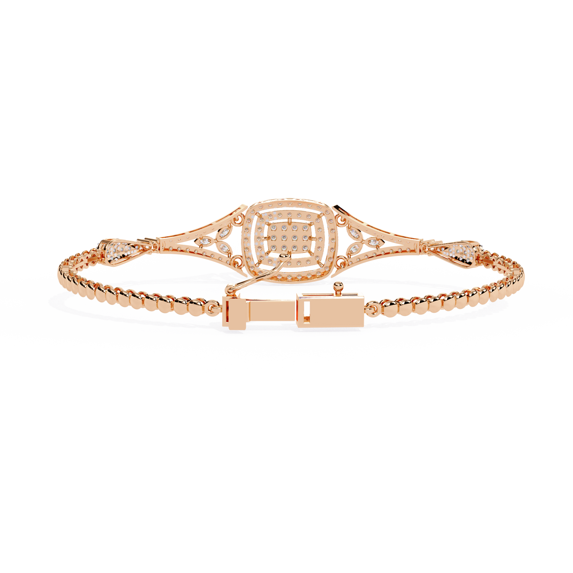 Solitairekart 1.07ctCubic Halo Natural Diamond Bracelet-HI Color, VS-SI Clarity