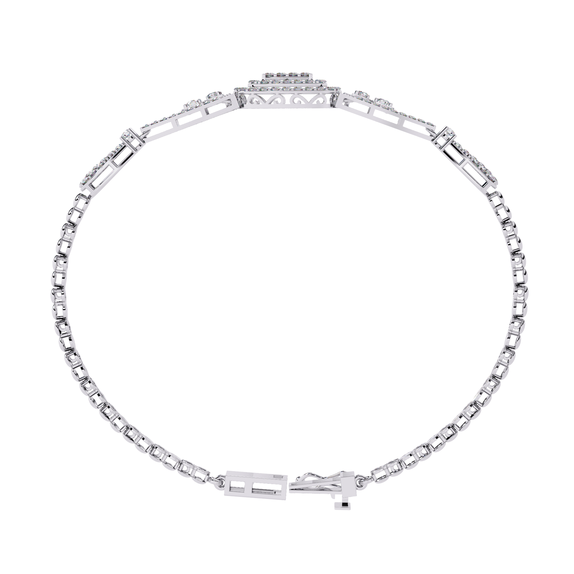 Solitairekart 1.07ctCubic Halo Natural Diamond Bracelet-HI Color, VS-SI Clarity