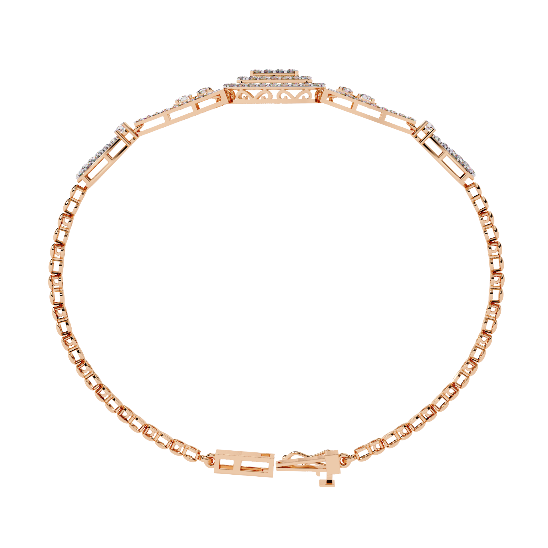 Solitairekart 1.07ctCubic Halo Natural Diamond Bracelet-HI Color, VS-SI Clarity