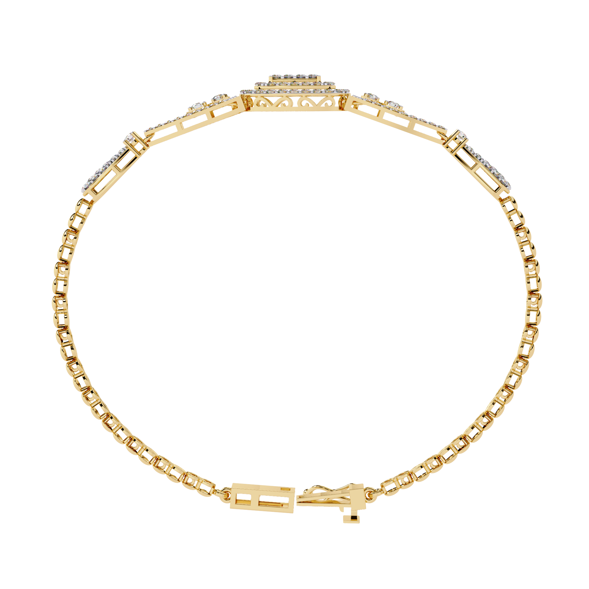 Solitairekart 1.07ctCubic Halo Natural Diamond Bracelet-HI Color, VS-SI Clarity
