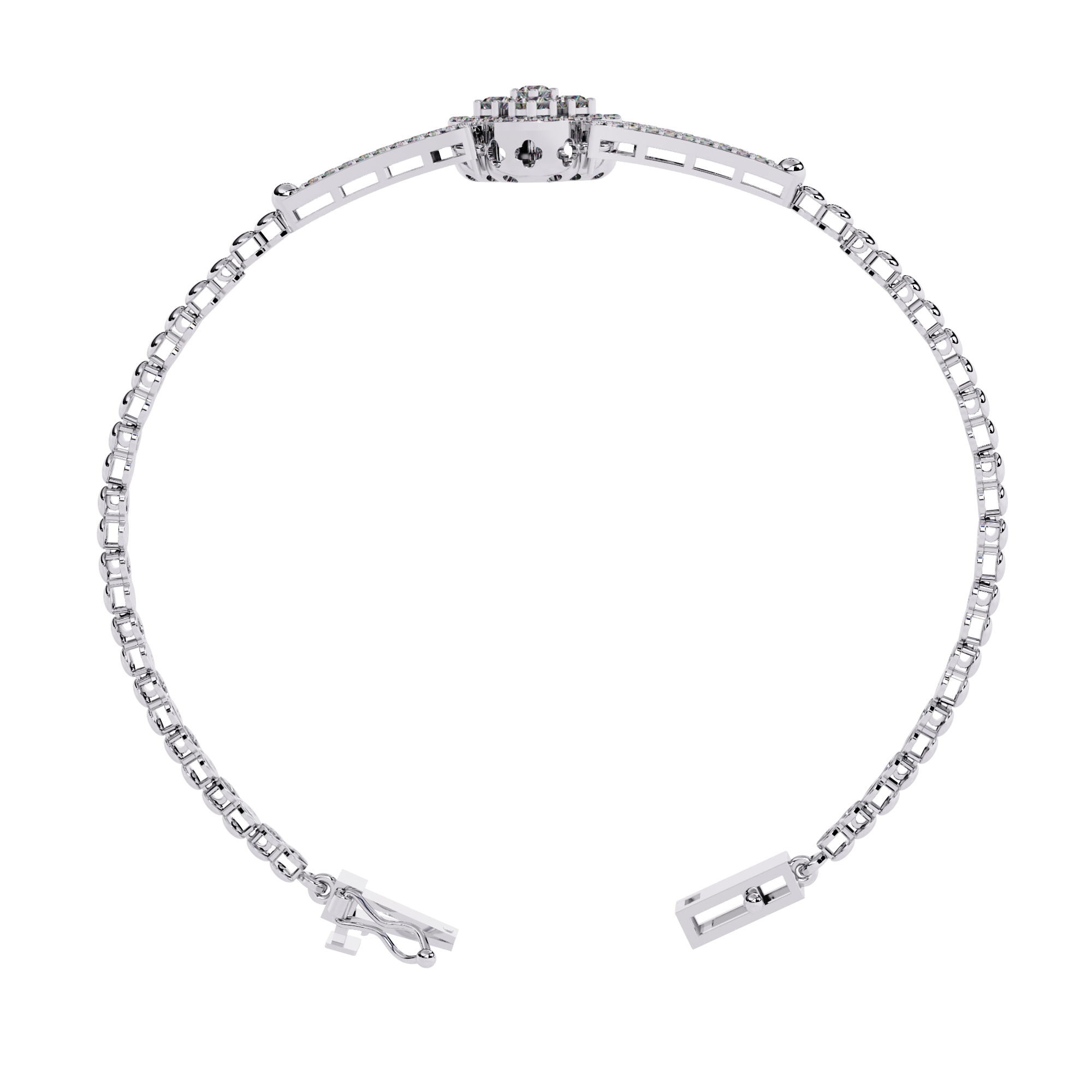 Solitairekart 0.5ct Clover Natural Diamond Bracelet-HI Color, VS-SI Clarity