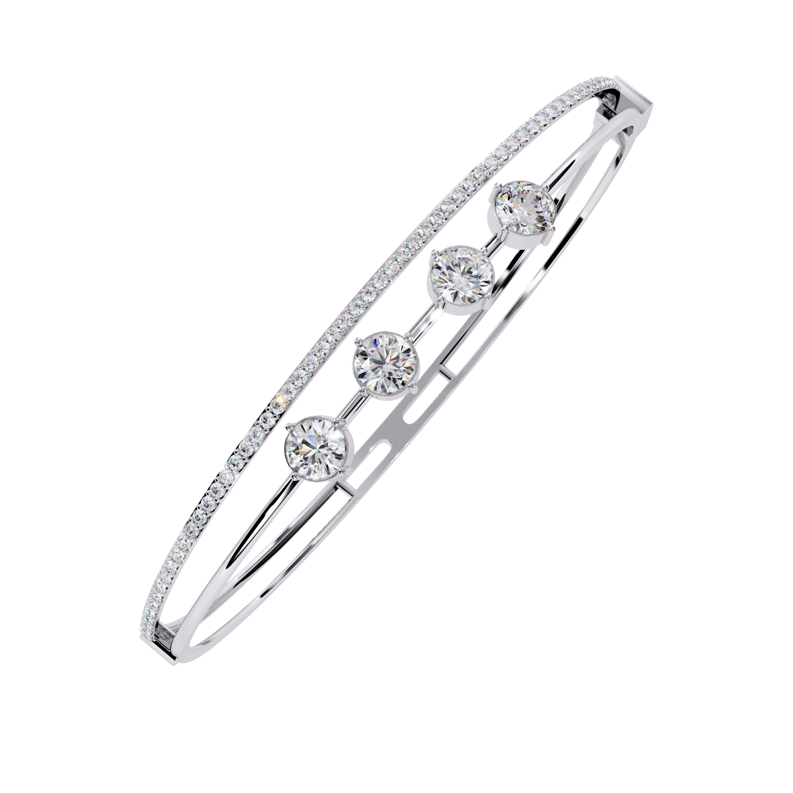 Solitairekart 2.32ct Four-Stone Diamond Bracelet-HI Color, VS-SI Clarity