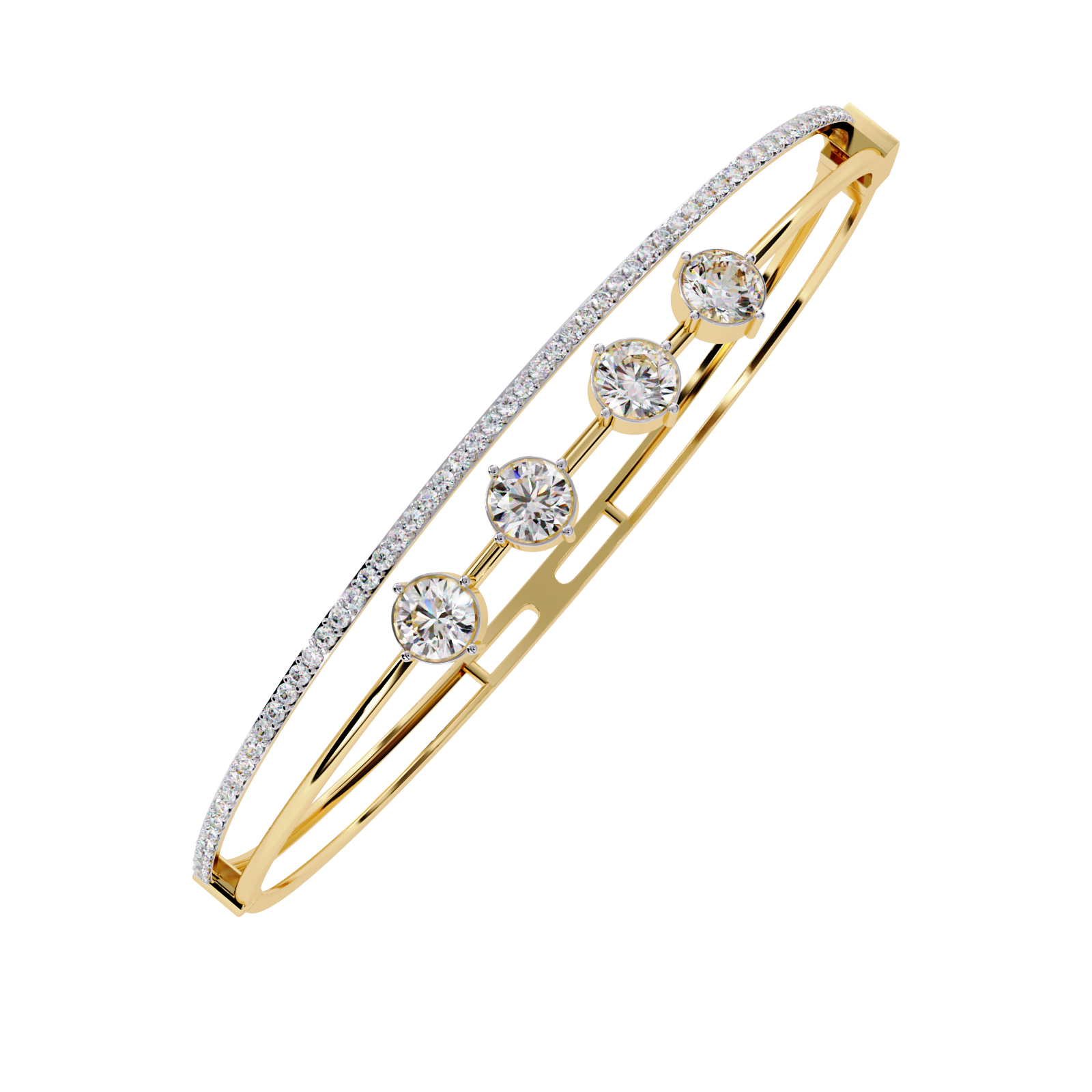 Solitairekart 2.32ct Four-Stone Diamond Bracelet-HI Color, VS-SI Clarity
