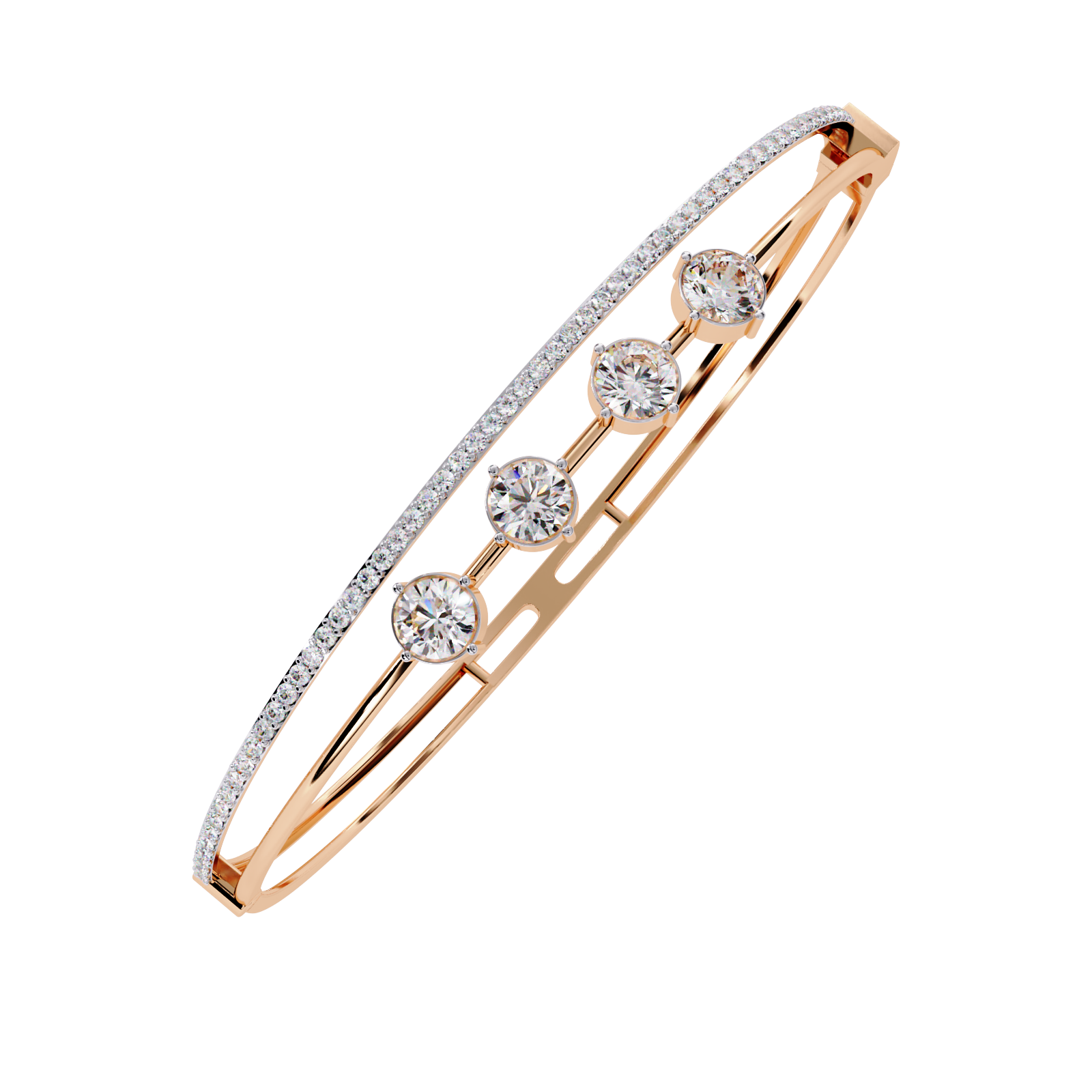 Solitairekart 2.32ct Four-Stone Diamond Bracelet-HI Color, VS-SI Clarity