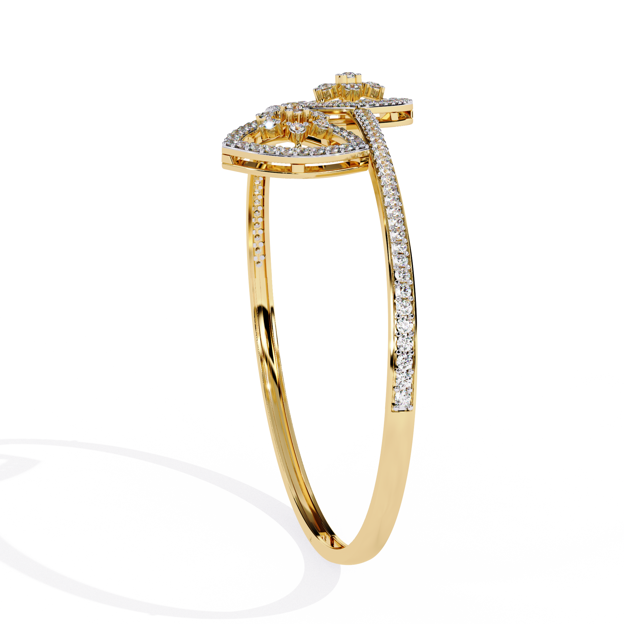 Solitairekart 1.35ct Floral Diamond Cuff Bracelet-HI Color, VS-SI Clarity