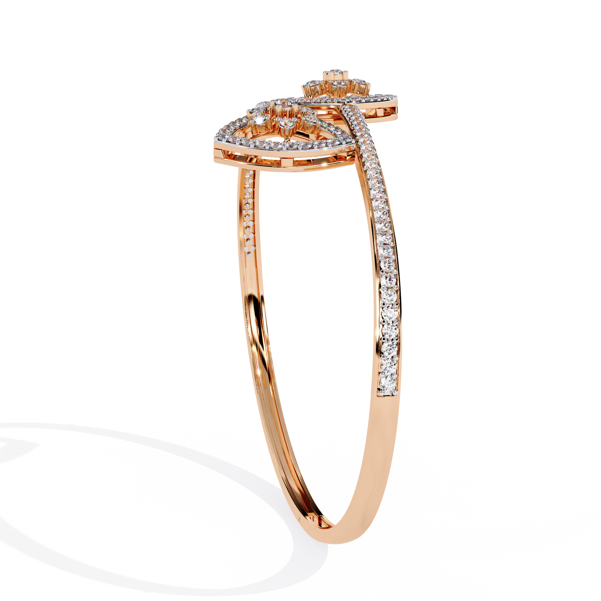 Solitairekart 1.35ct Floral Diamond Cuff Bracelet-HI Color, VS-SI Clarity