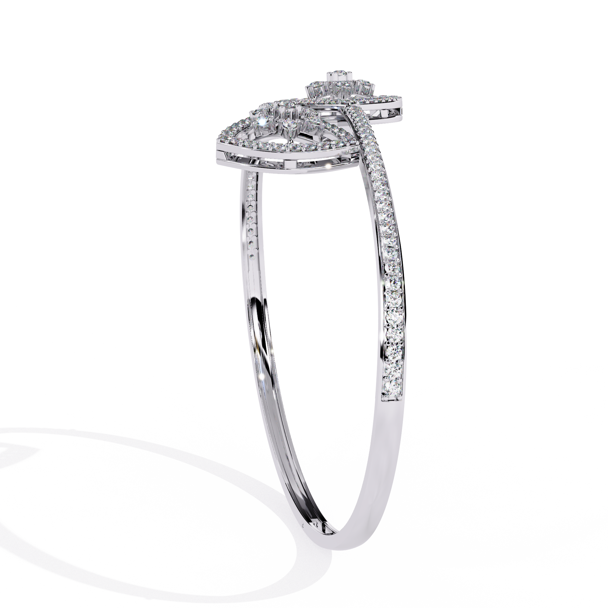 Solitairekart 1.35ct Floral Diamond Cuff Bracelet-HI Color, VS-SI Clarity