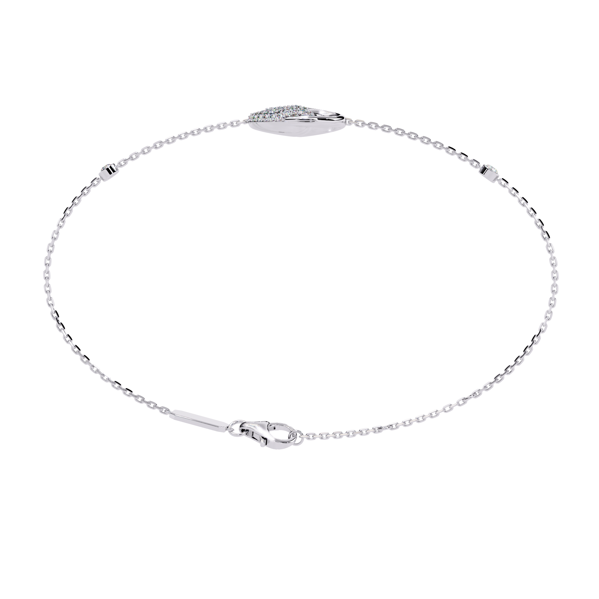 Solitairekart 0.29ct Celestial Crescent Natural Diamond Bracelet-HI Color, VS-SI Clarity