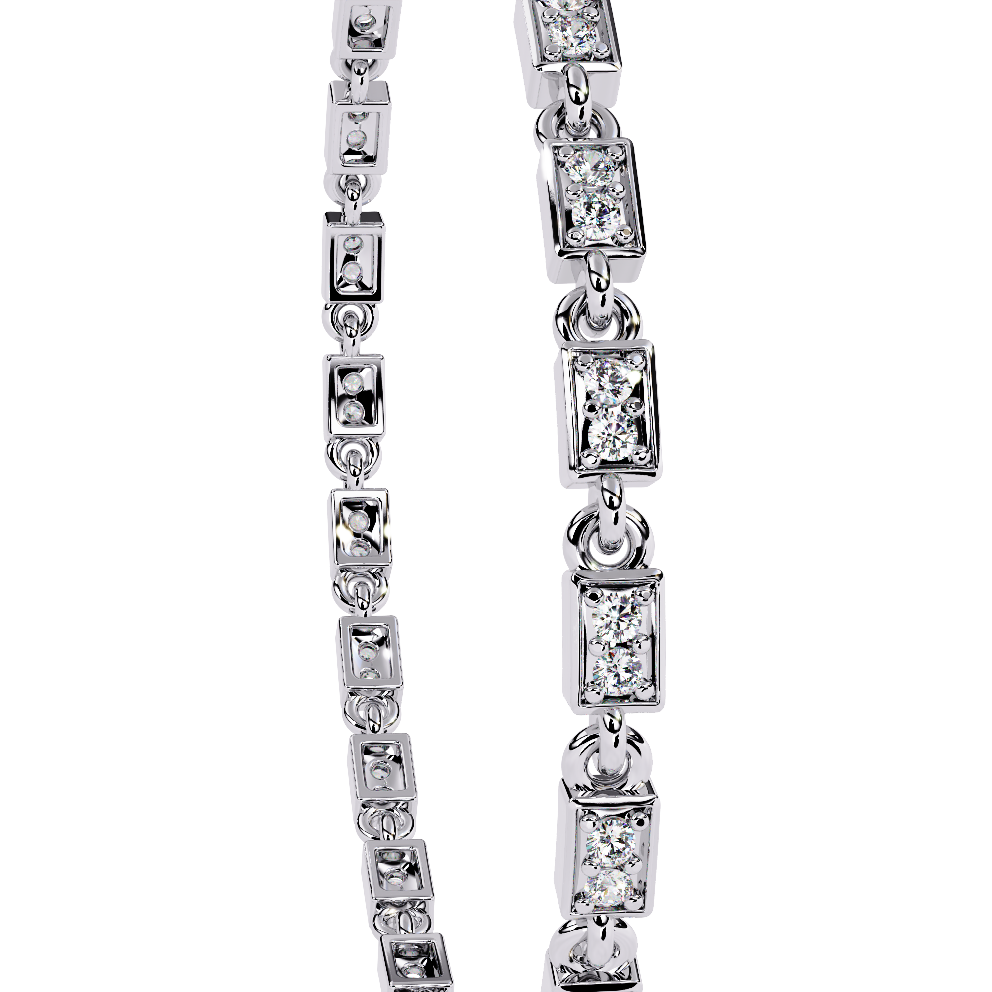 Solitairekart 0.45ct Two-Tone Square Set Natural Diamond Bracelet-HI Color, VS-SI Clarity