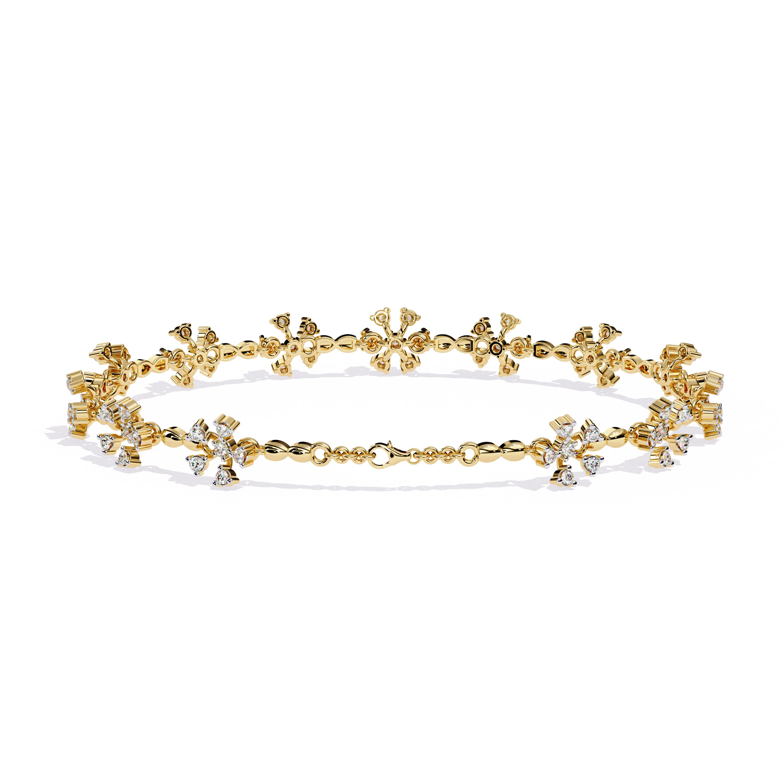 Solitairekart 0.91ct Floral Burst Natural Diamond Bracelet-HI Color, VS-SI Clarity