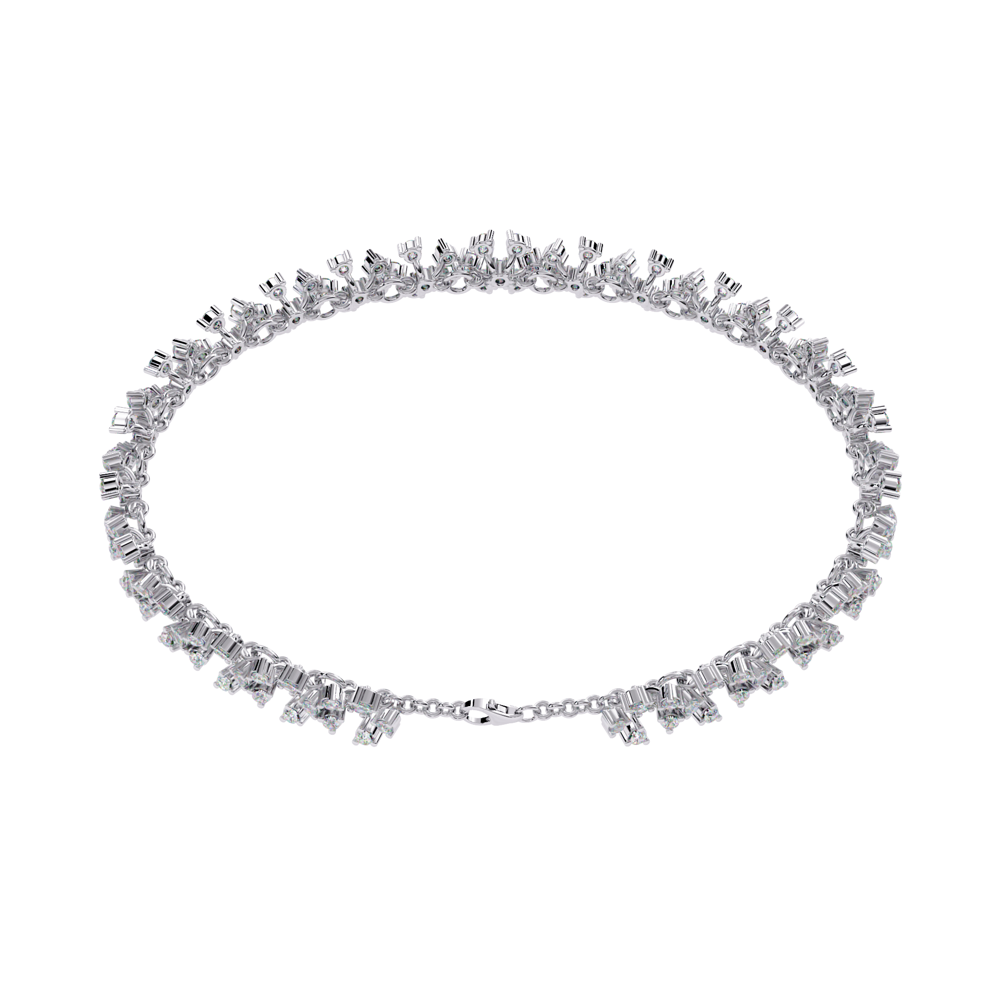 Solitairekart 1.59ct  Natural Diamond Floral Snowflake Bracelet-HI Color, VS-SI Clarity