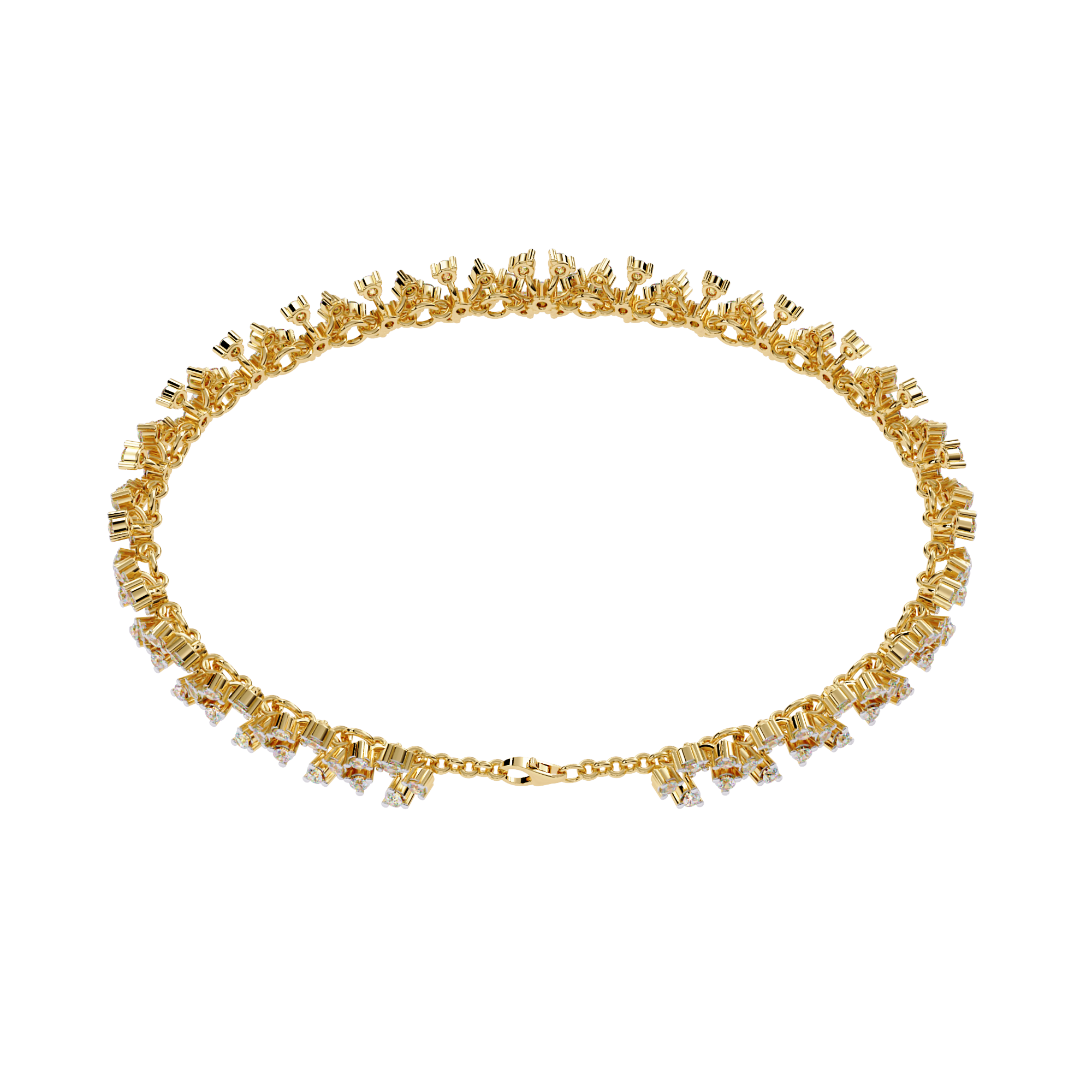 Solitairekart 1.59ct  Natural Diamond Floral Snowflake Bracelet-HI Color, VS-SI Clarity