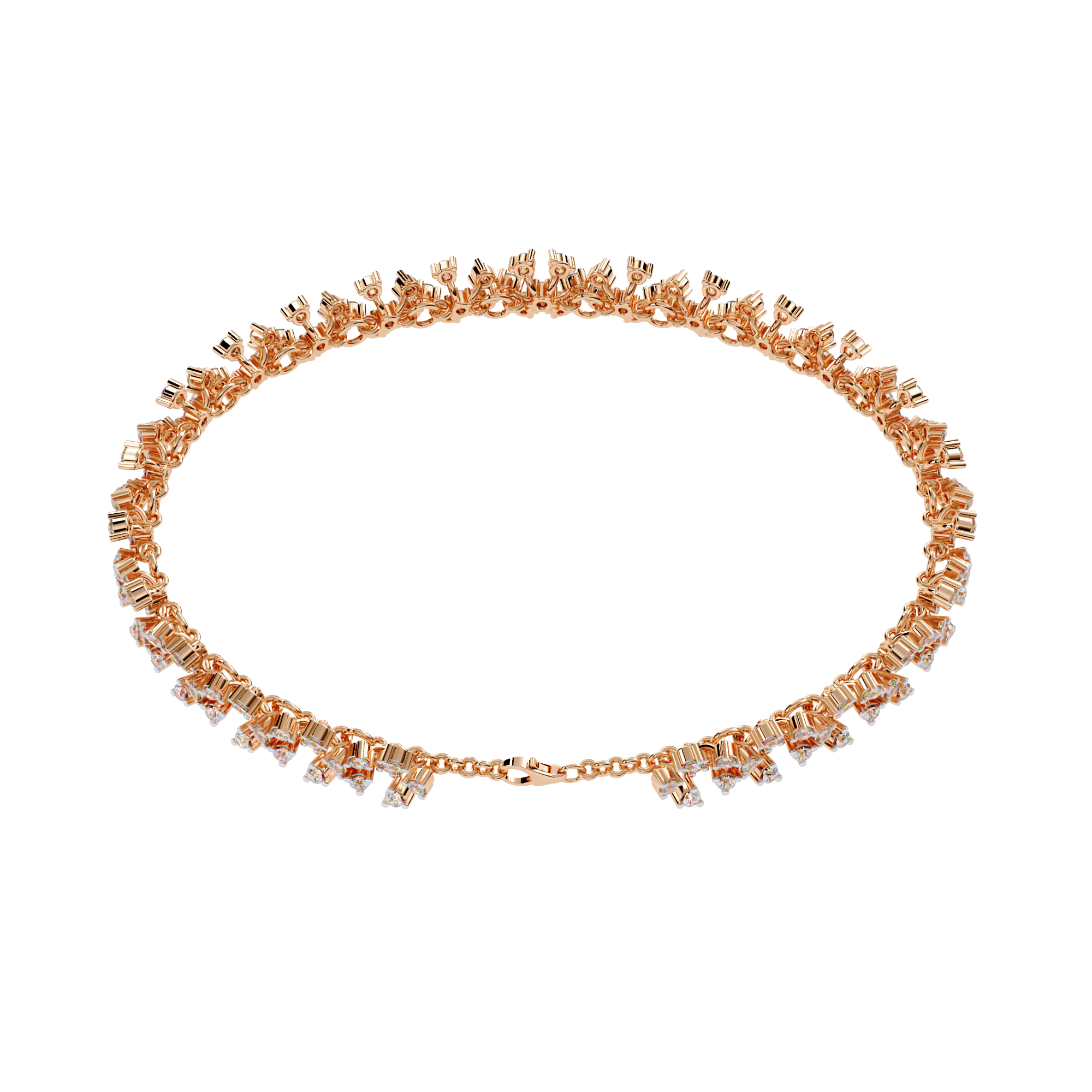 Solitairekart 1.59ct  Natural Diamond Floral Snowflake Bracelet-HI Color, VS-SI Clarity