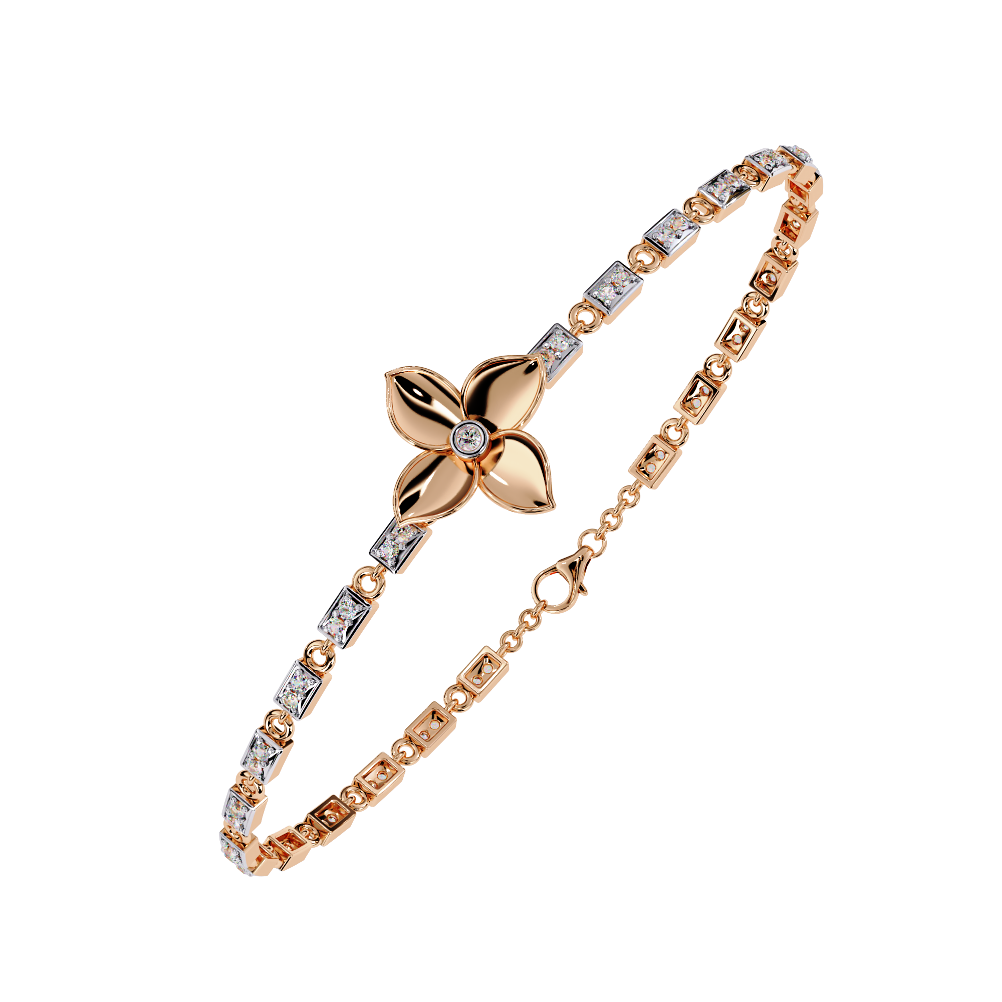 Solitairekart 0.41ct Floral Bloom Natural Diamond Bracelet-HI Color