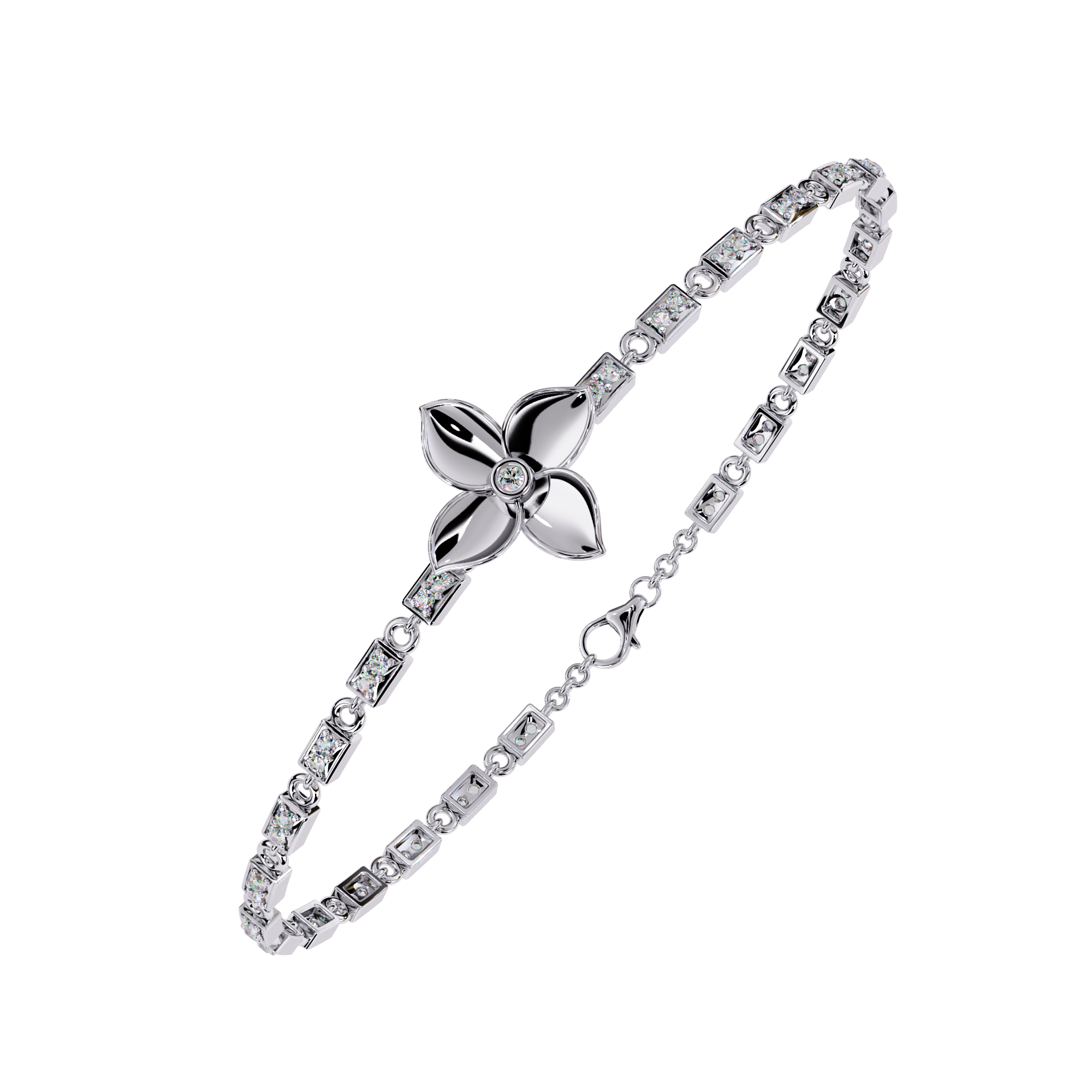 Solitairekart 0.41ct Floral Bloom Natural Diamond Bracelet-HI Color
