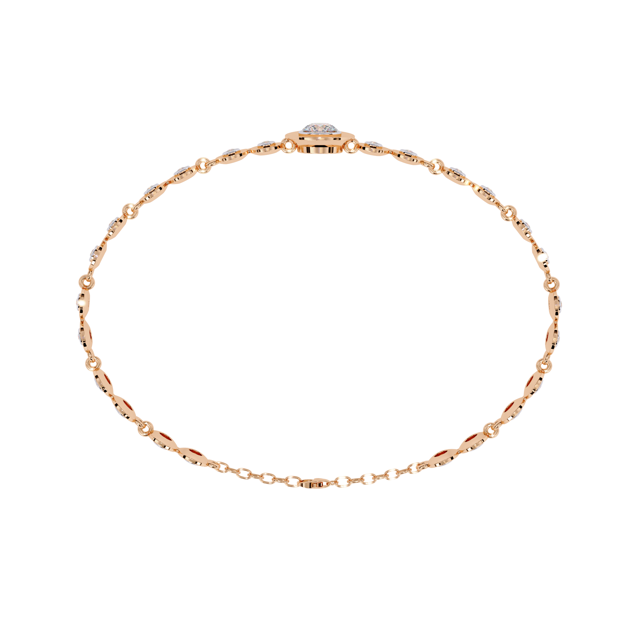 Solitairekart 0.2ct Celestial Halo Natural Diamond Bracelet-HI Color, VS-SI Clarity