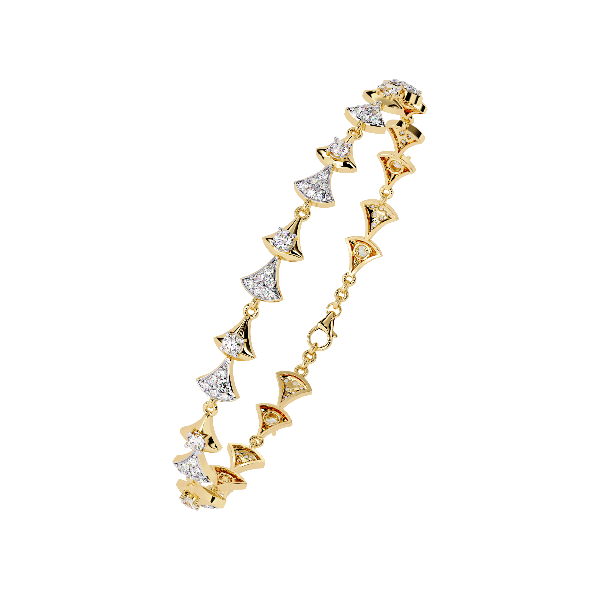 Solitairekart 1.26ct Fan-shaped Natural Diamond Bracelet-HI Color, VS-SI Clarity