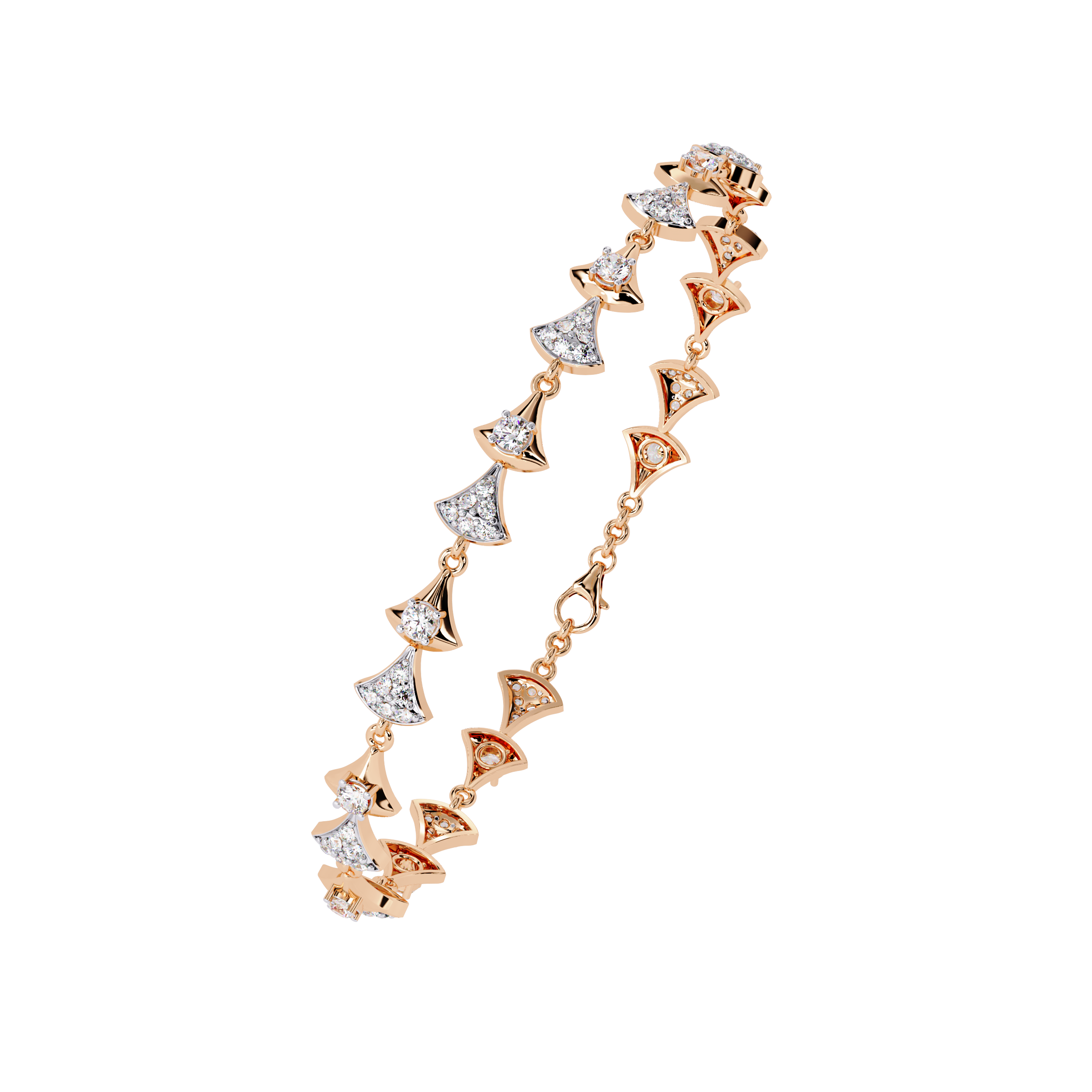 Solitairekart 1.26ct Fan-shaped Natural Diamond Bracelet-HI Color, VS-SI Clarity