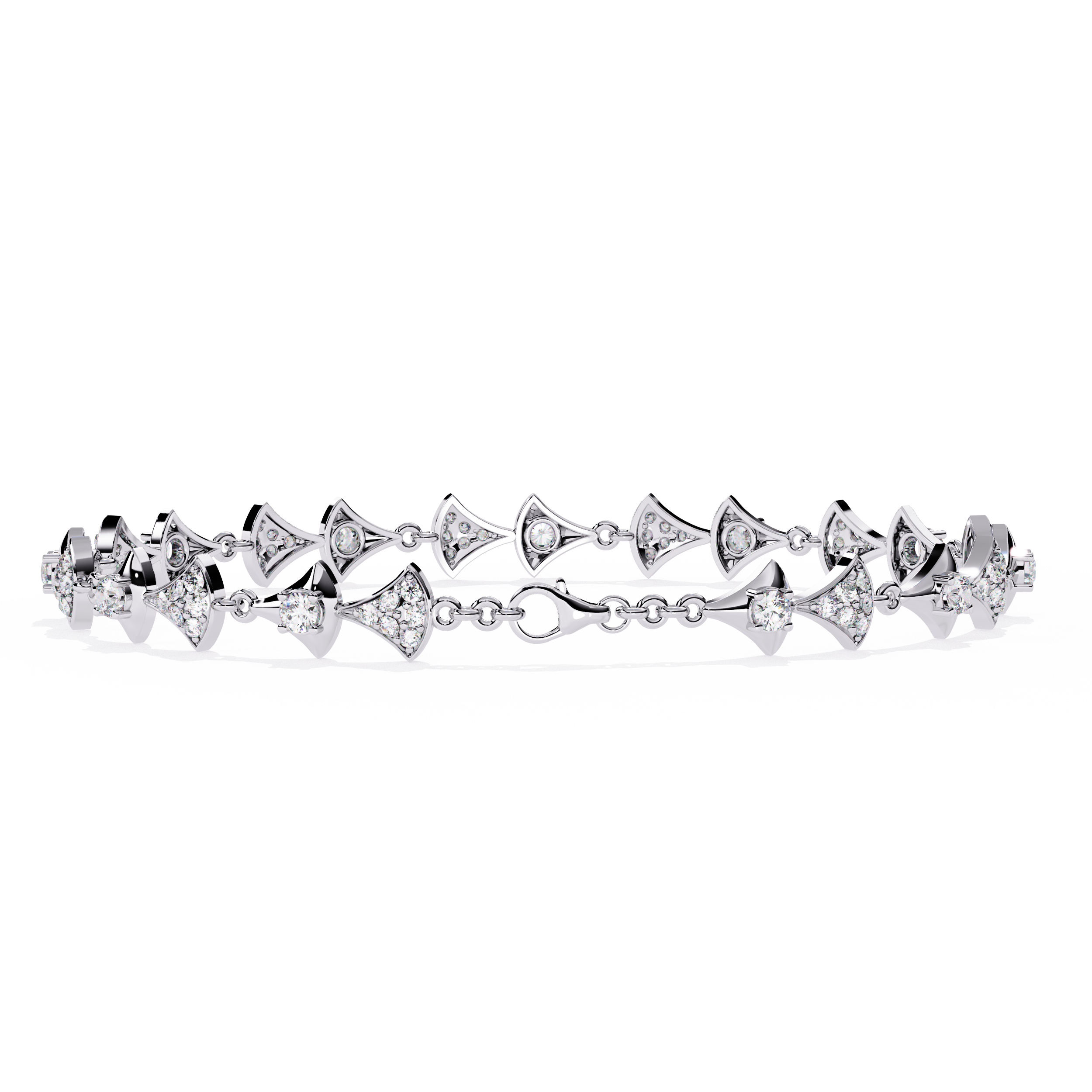 Solitairekart 1.26ct Fan-shaped Natural Diamond Bracelet-HI Color, VS-SI Clarity