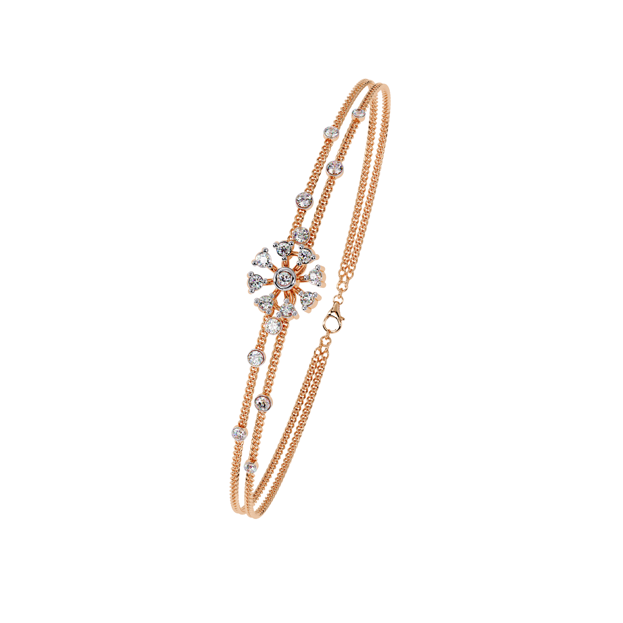 Solitairekart 0.46ct Golden Twine Diamond Bracelet-HI Color, VS-SI Clarity
