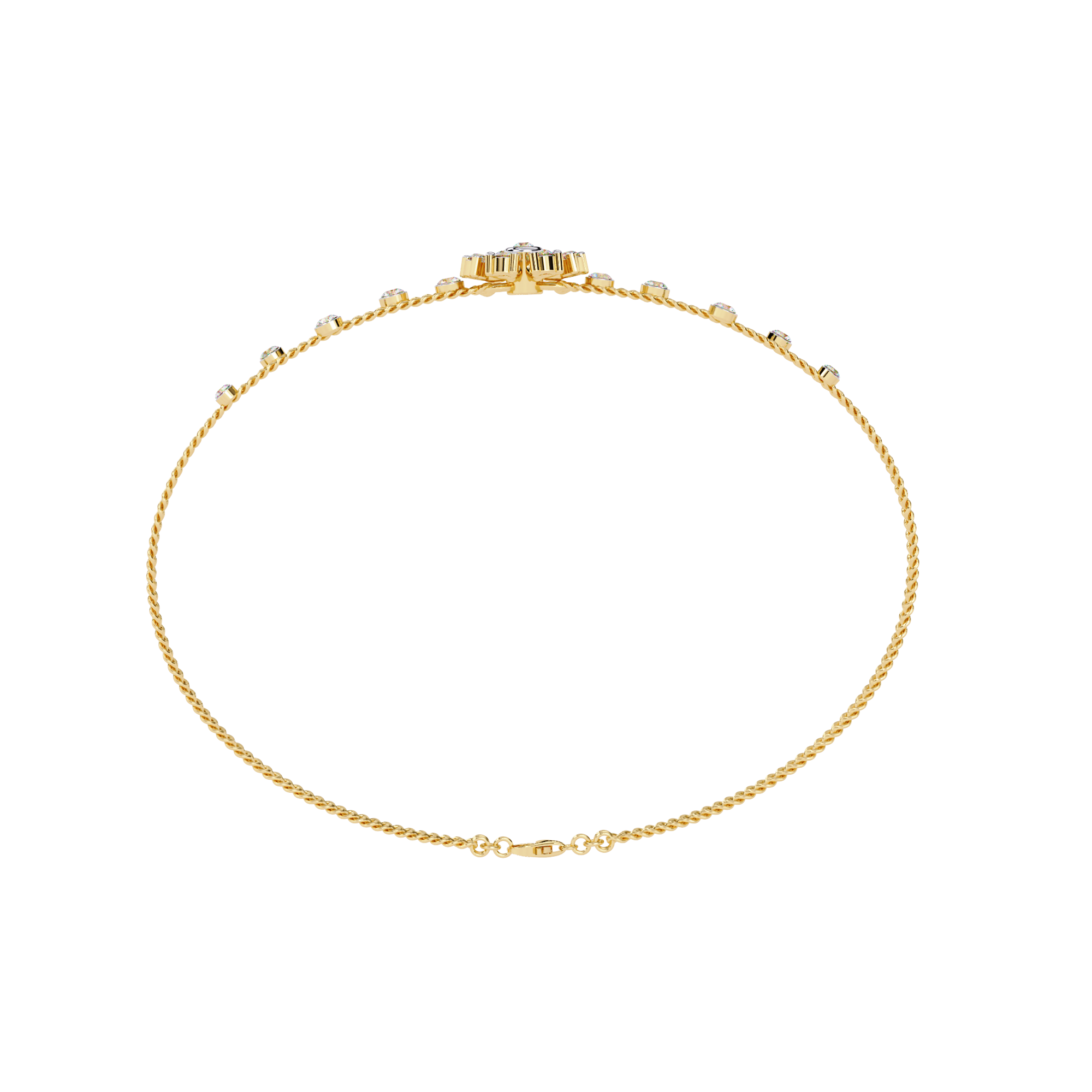 Solitairekart 0.46ct Golden Twine Diamond Bracelet-HI Color, VS-SI Clarity