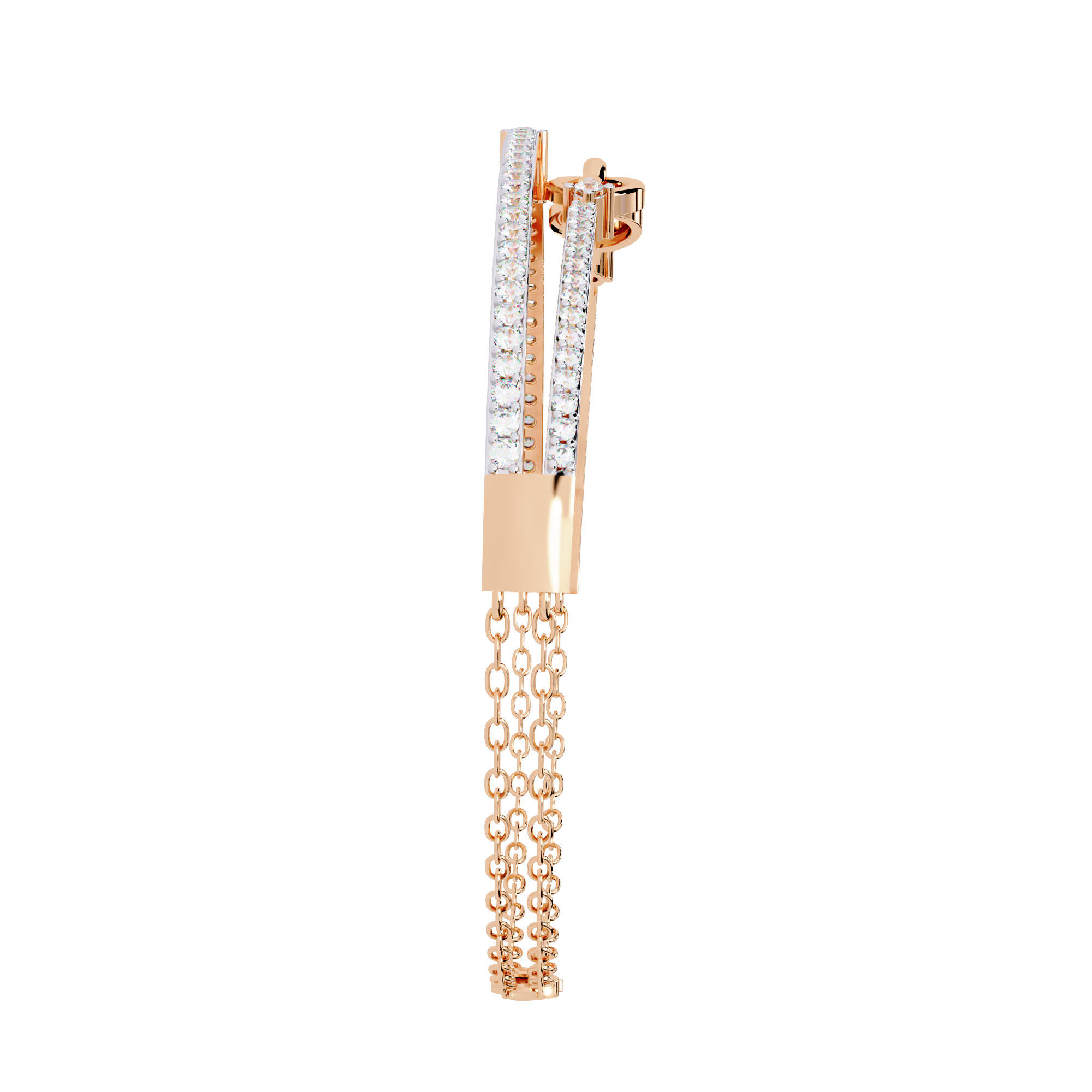Solitairekart 0.86ct Double Row Diamond and Gold Chain Link Bracelet-HI Color, VS-SI Clarity