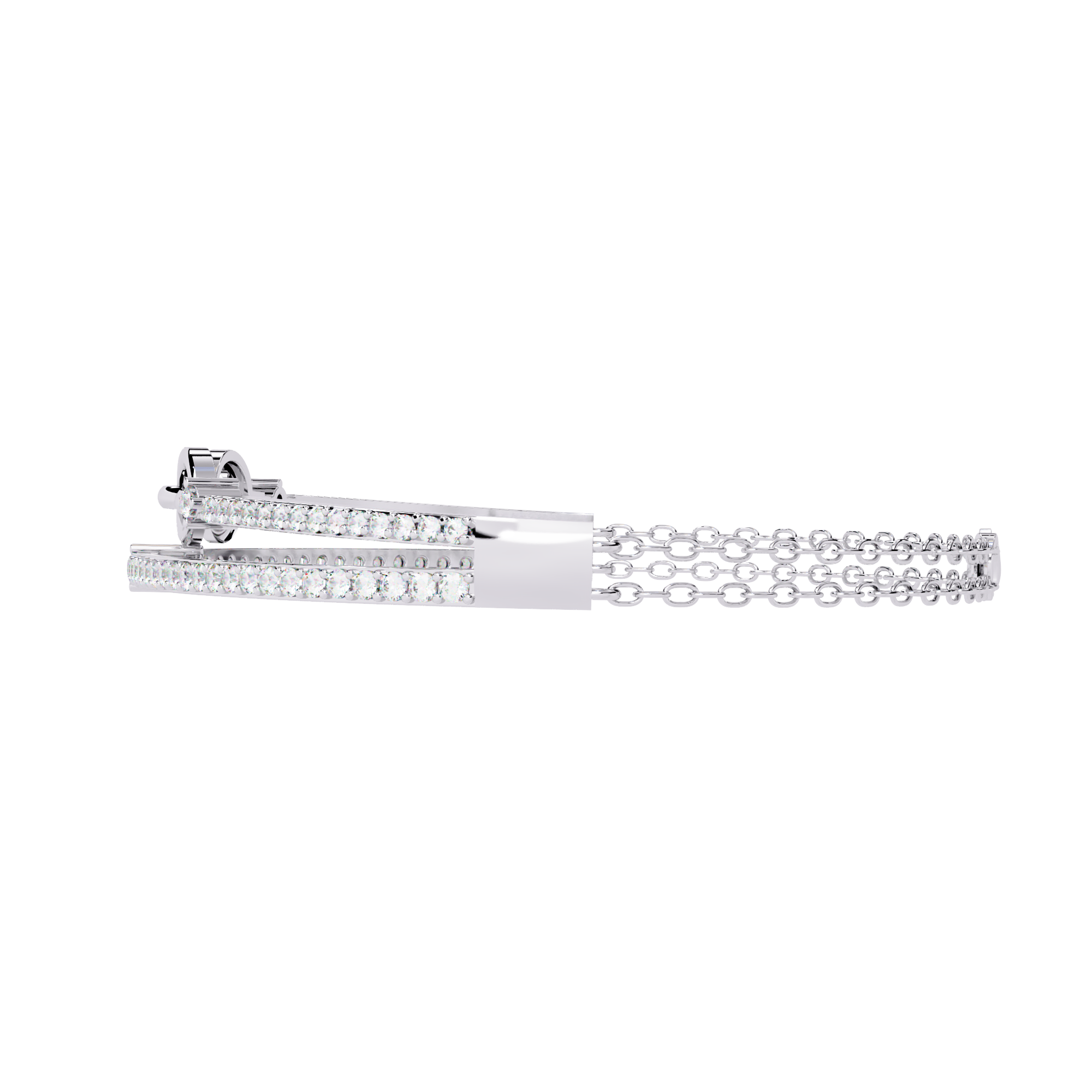 Solitairekart 0.86ct Double Row Diamond and Gold Chain Link Bracelet-HI Color, VS-SI Clarity