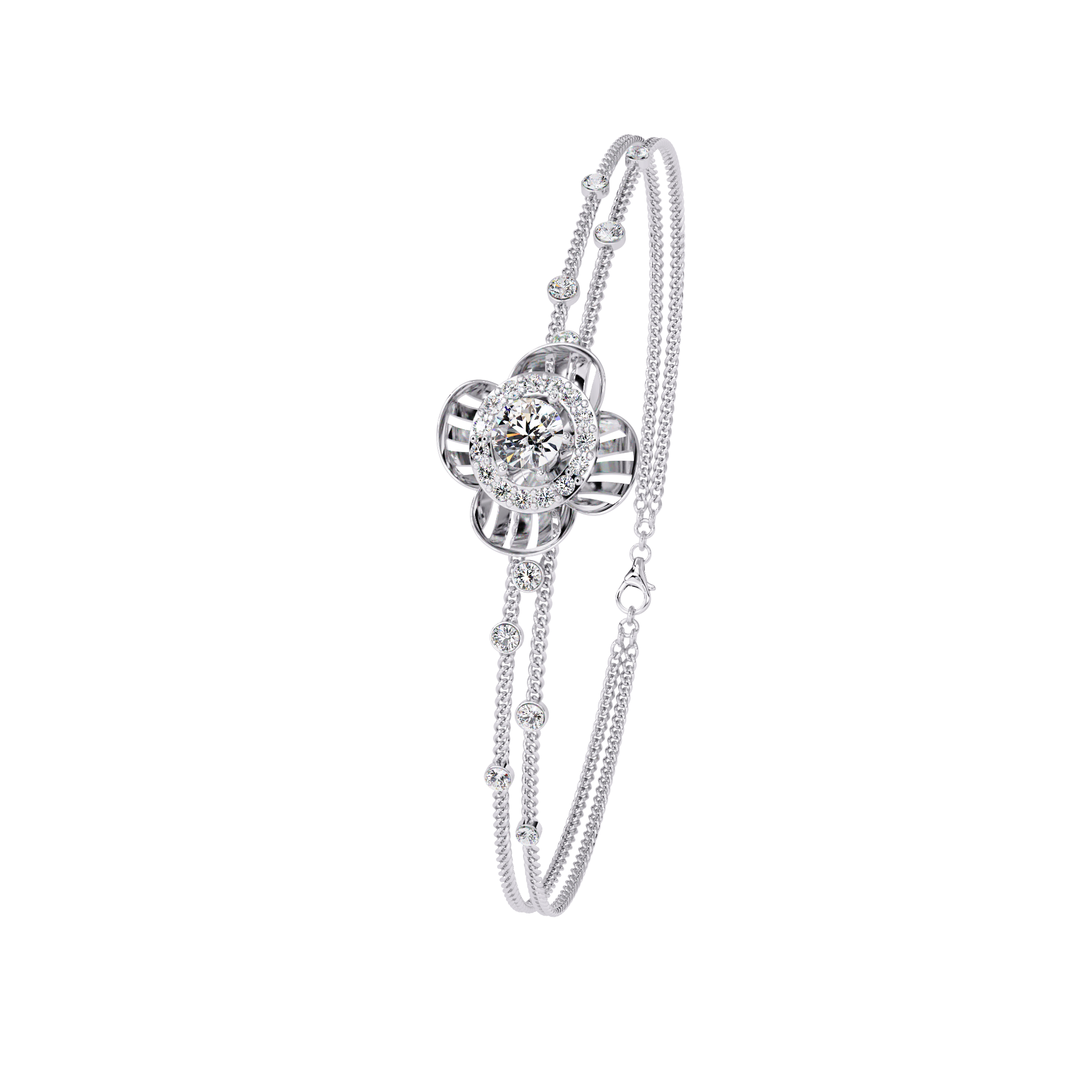 Solitairekart 0.95ct Cluster Diamond Bracelet-H Color, VS1 Clarity