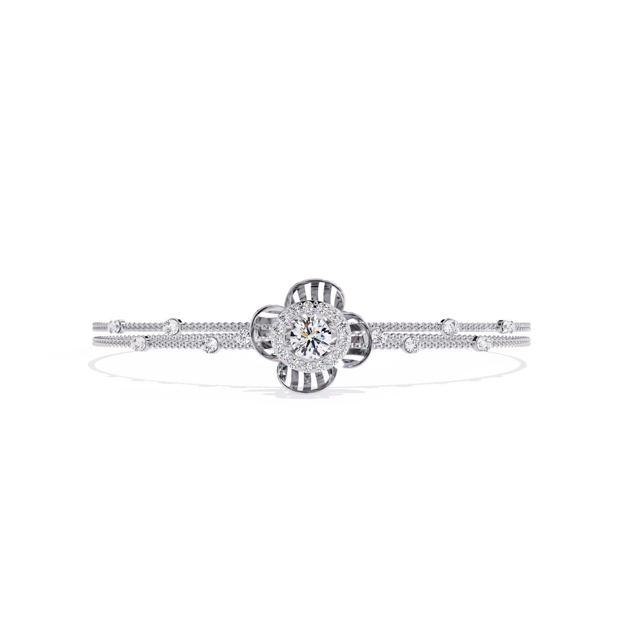 Solitairekart 0.95ct Cluster Diamond Bracelet-H Color, VS1 Clarity