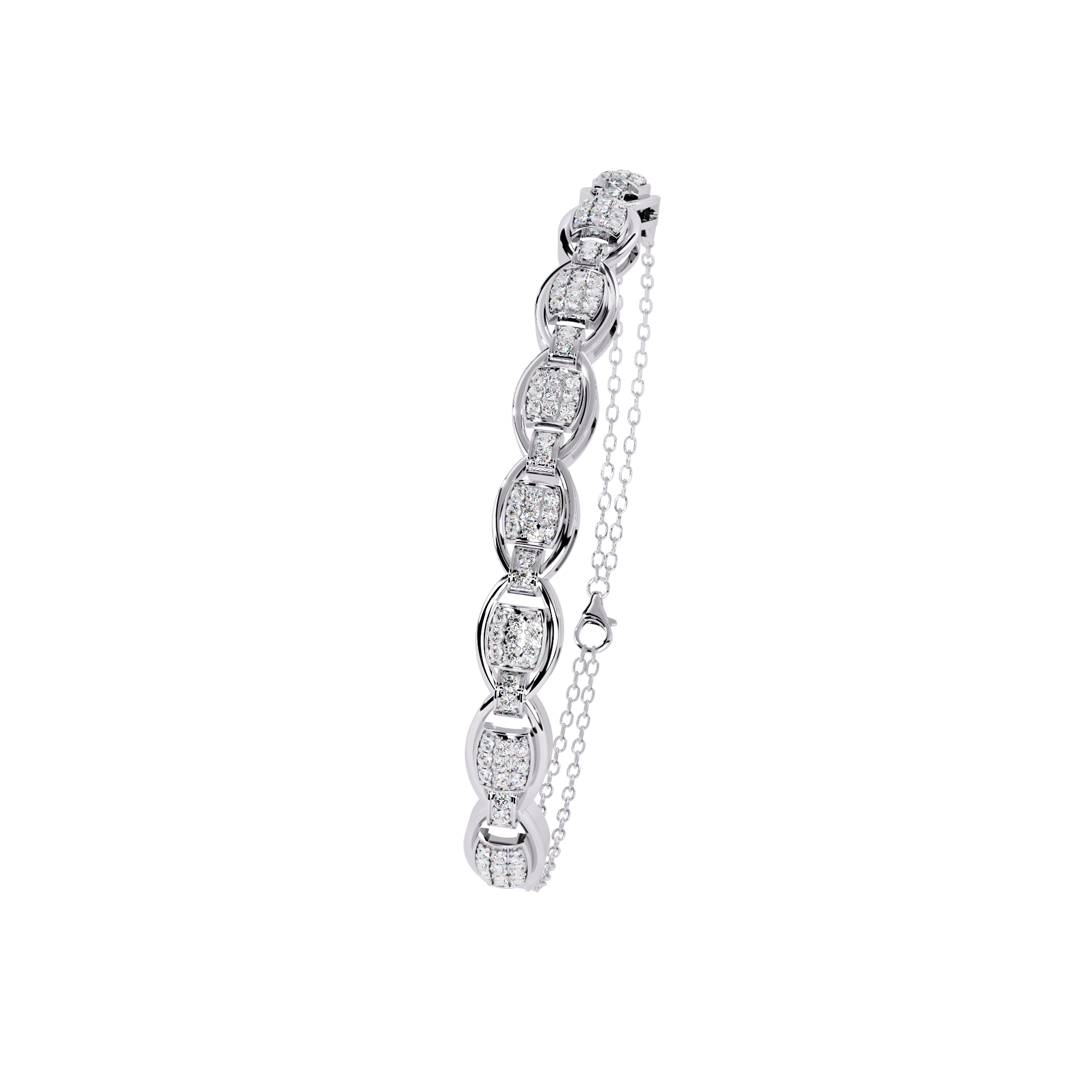 Solitairekart 0.84ct Alternating Link Diamond Bracelet-HI Color, VS-SI Clarity