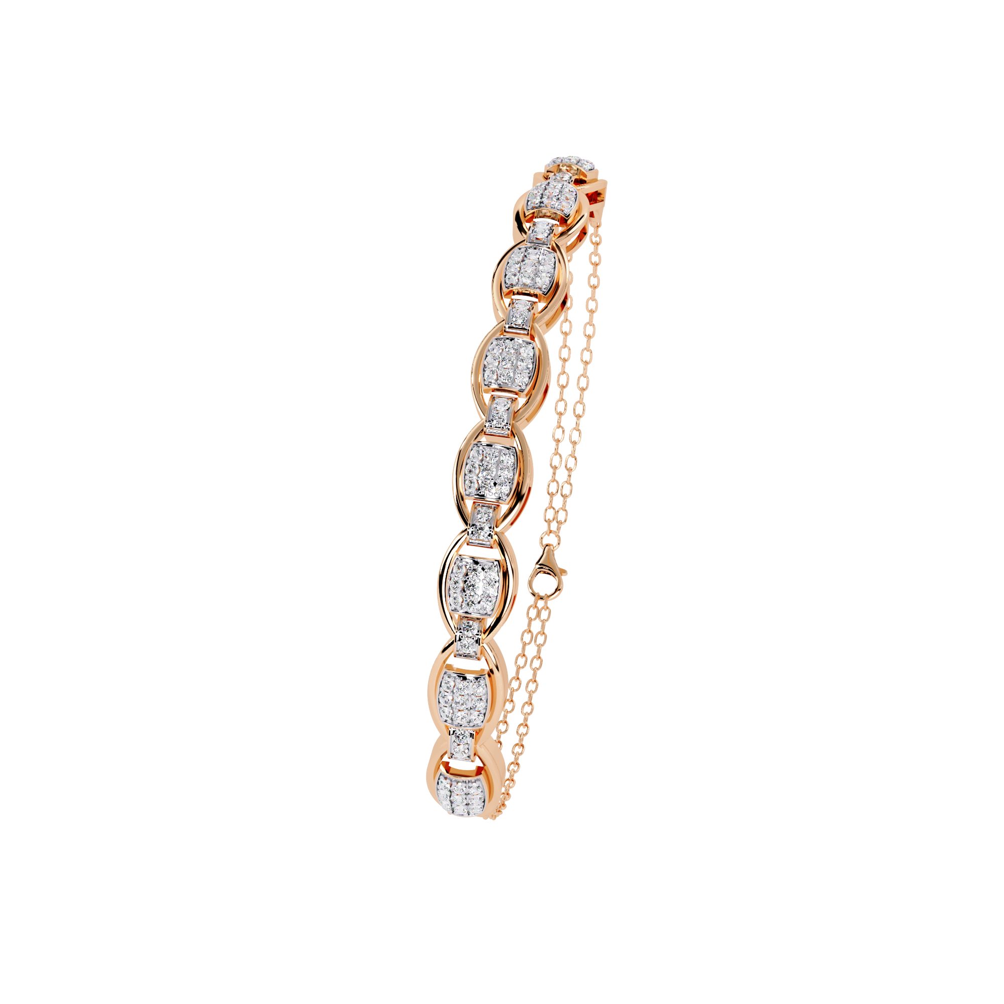 Solitairekart 0.84ct Alternating Link Diamond Bracelet-HI Color, VS-SI Clarity