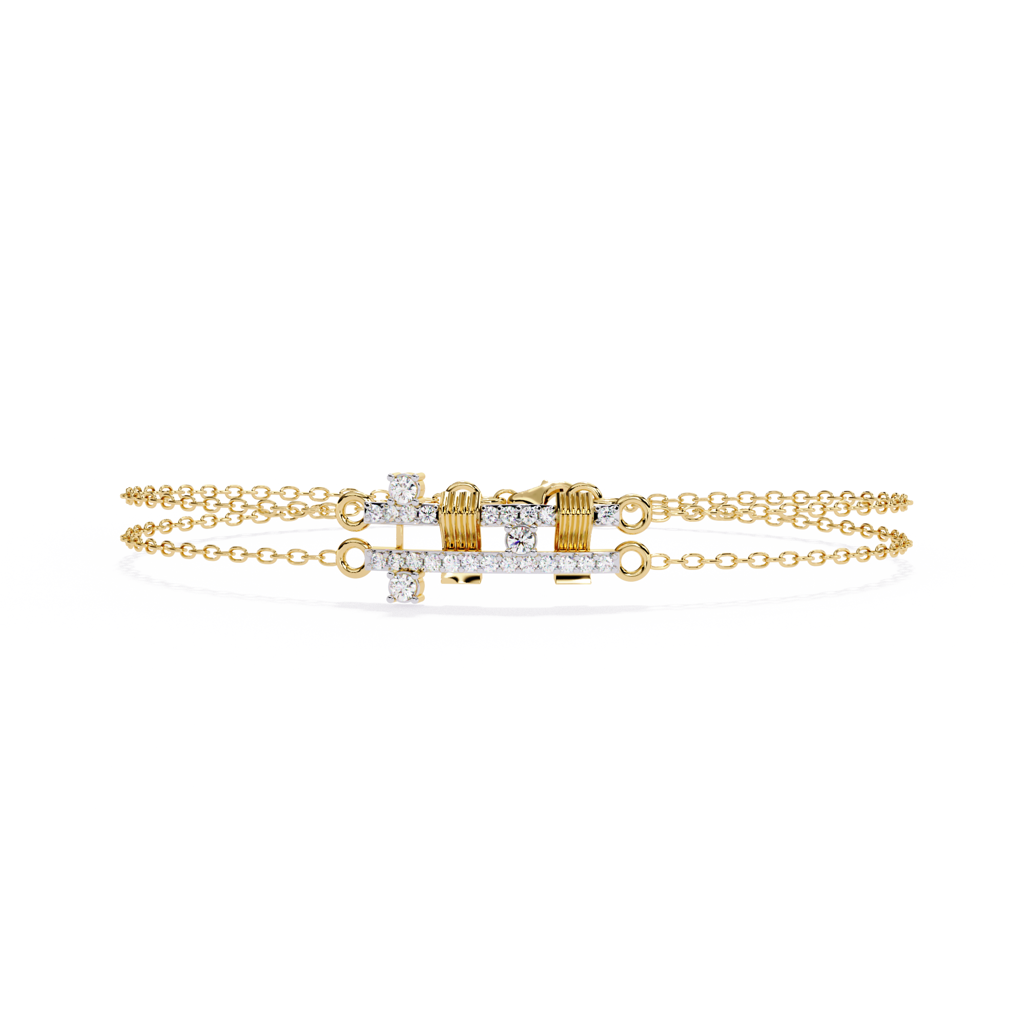 Solitairekart 0.27ct Dual Cross Natural Diamond Bracelet-HI Color, VS-SI Clarity