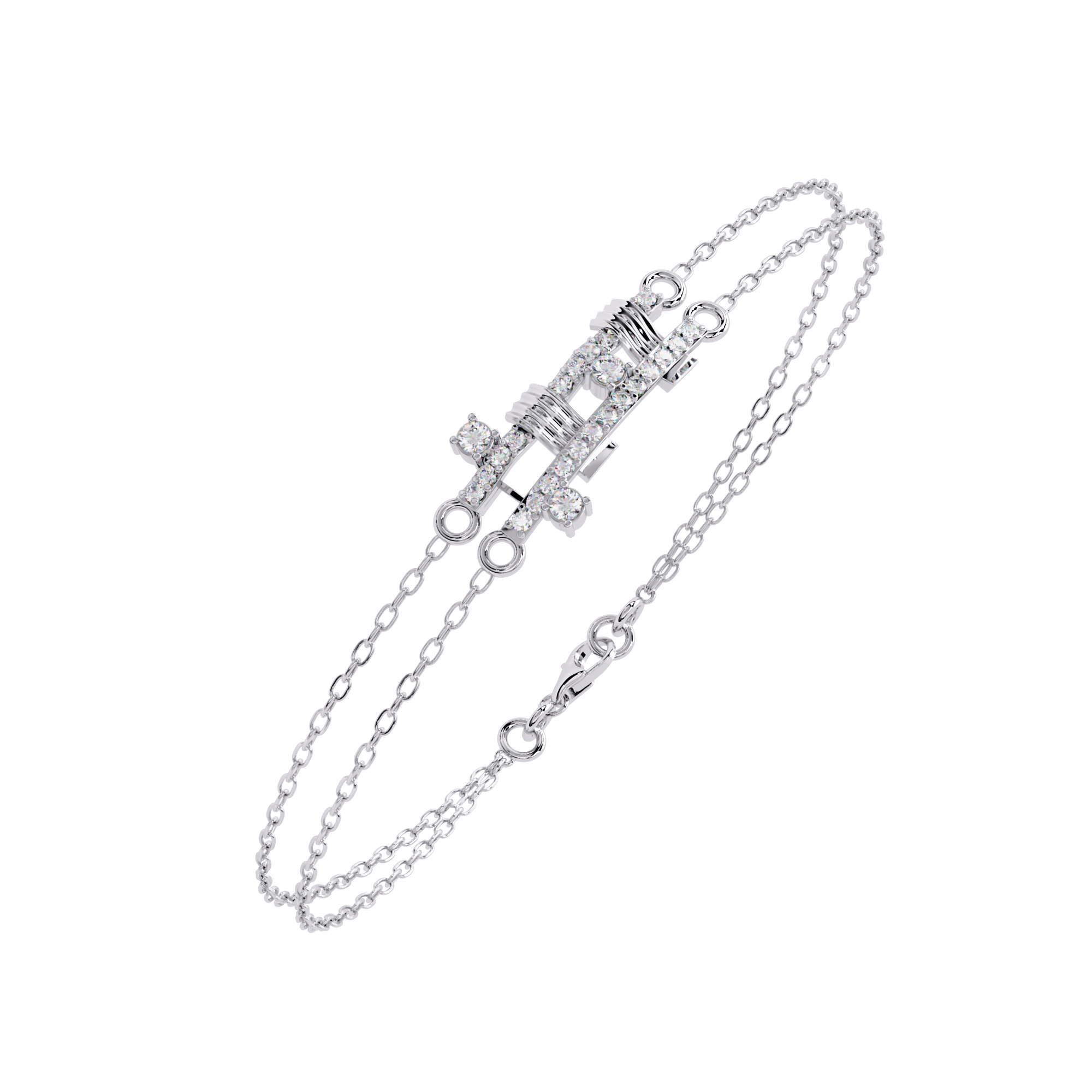 Solitairekart 0.27ct Dual Cross Natural Diamond Bracelet-HI Color, VS-SI Clarity